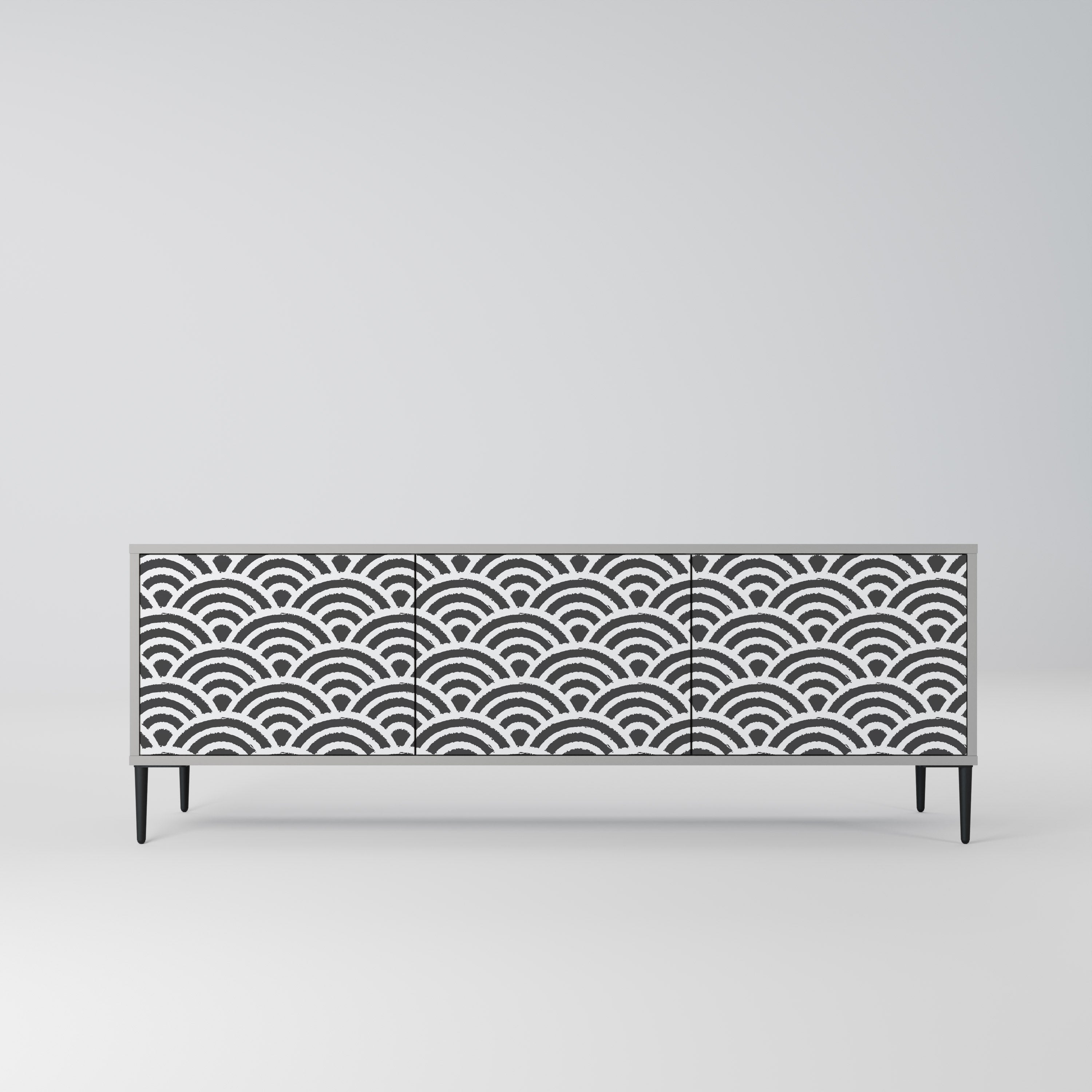 Mueble de TV de 3 puertas GLOOMY HOST en acabado gris