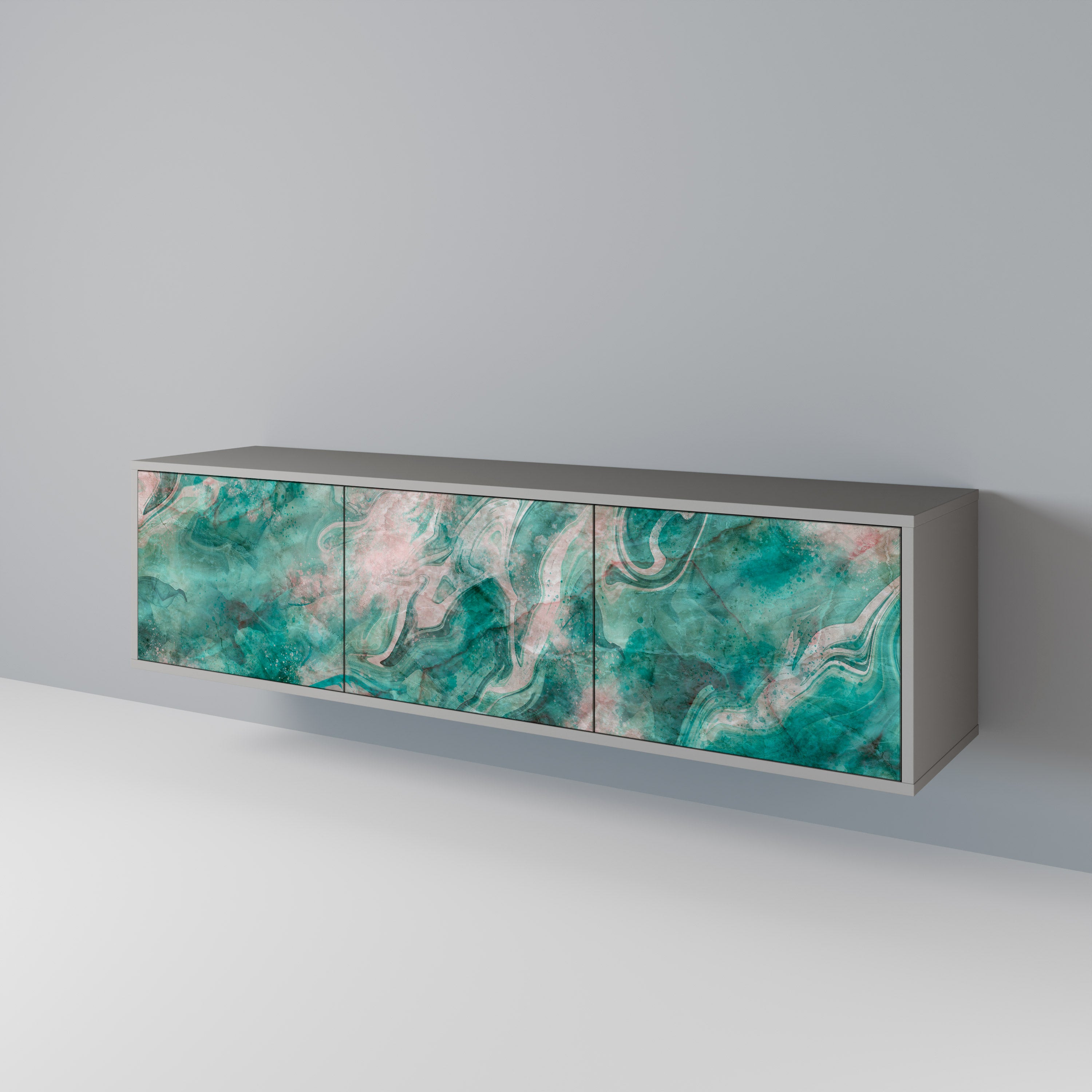 Mueble de TV de 3 puertas ABSTRACT ALCHEMY en acabado gris