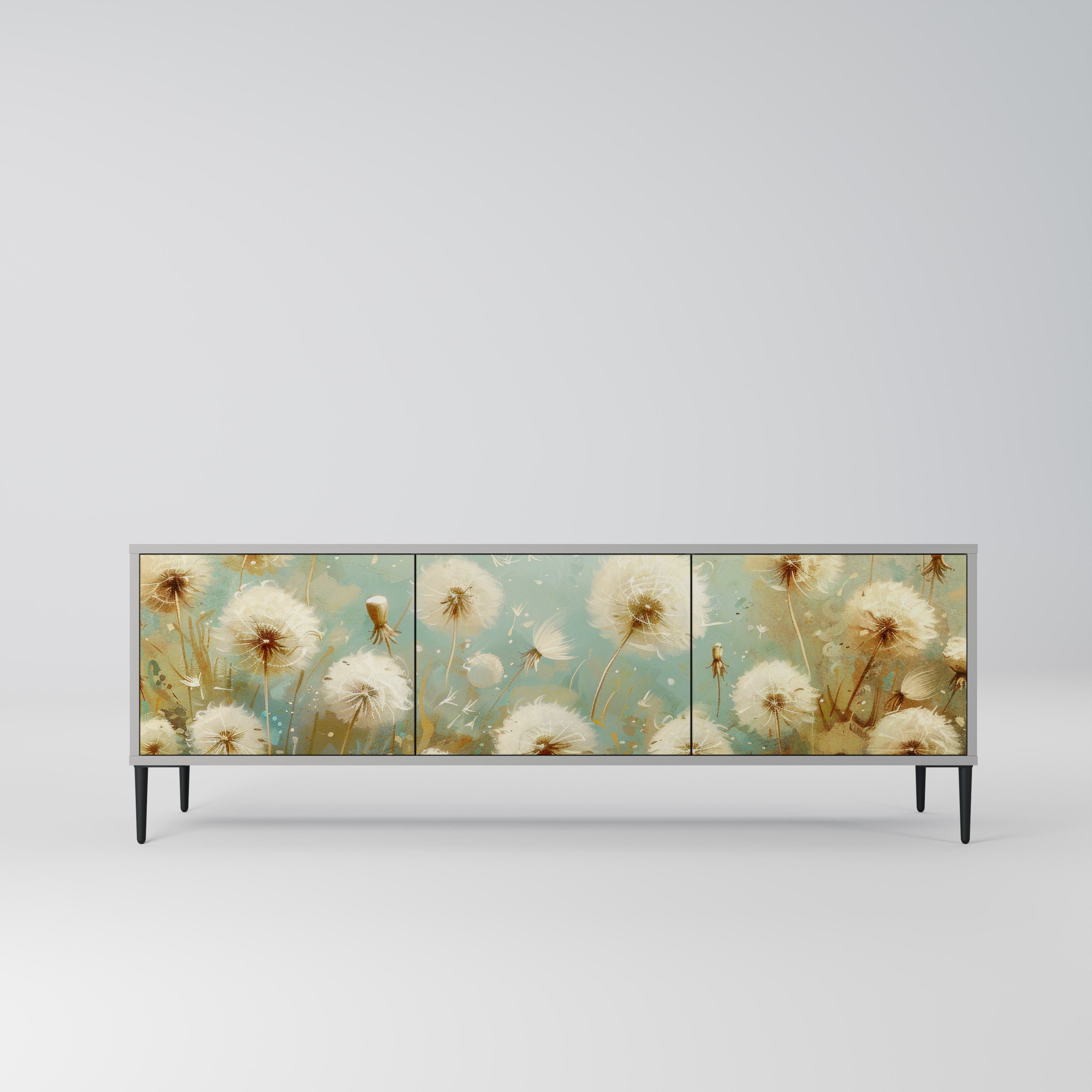 Mueble de TV de 3 puertas DREAMY MEADOW en acabado gris