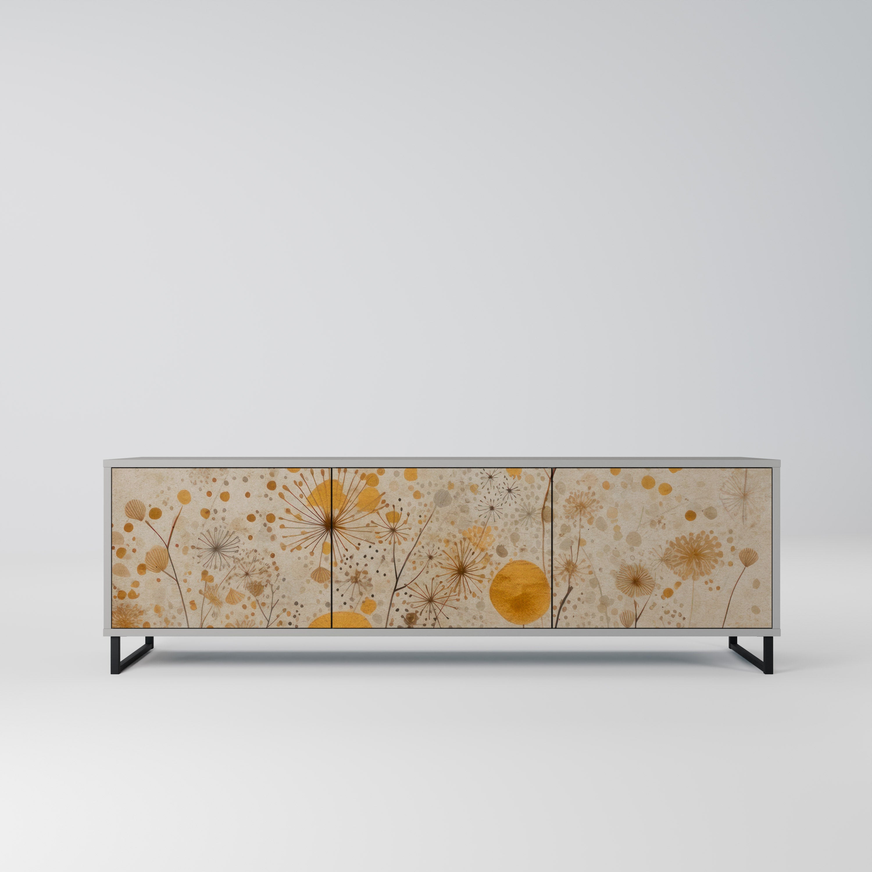Mueble de TV de 3 puertas MORNING GLADE en acabado gris