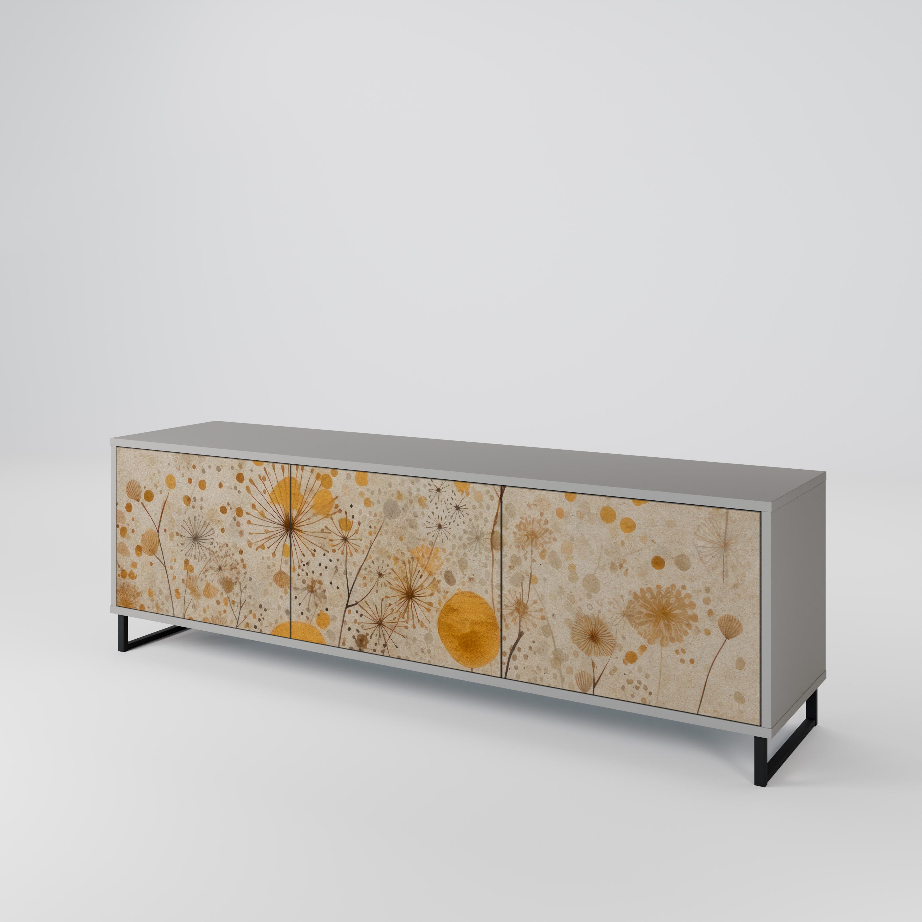 Mueble de TV de 3 puertas MORNING GLADE en acabado gris