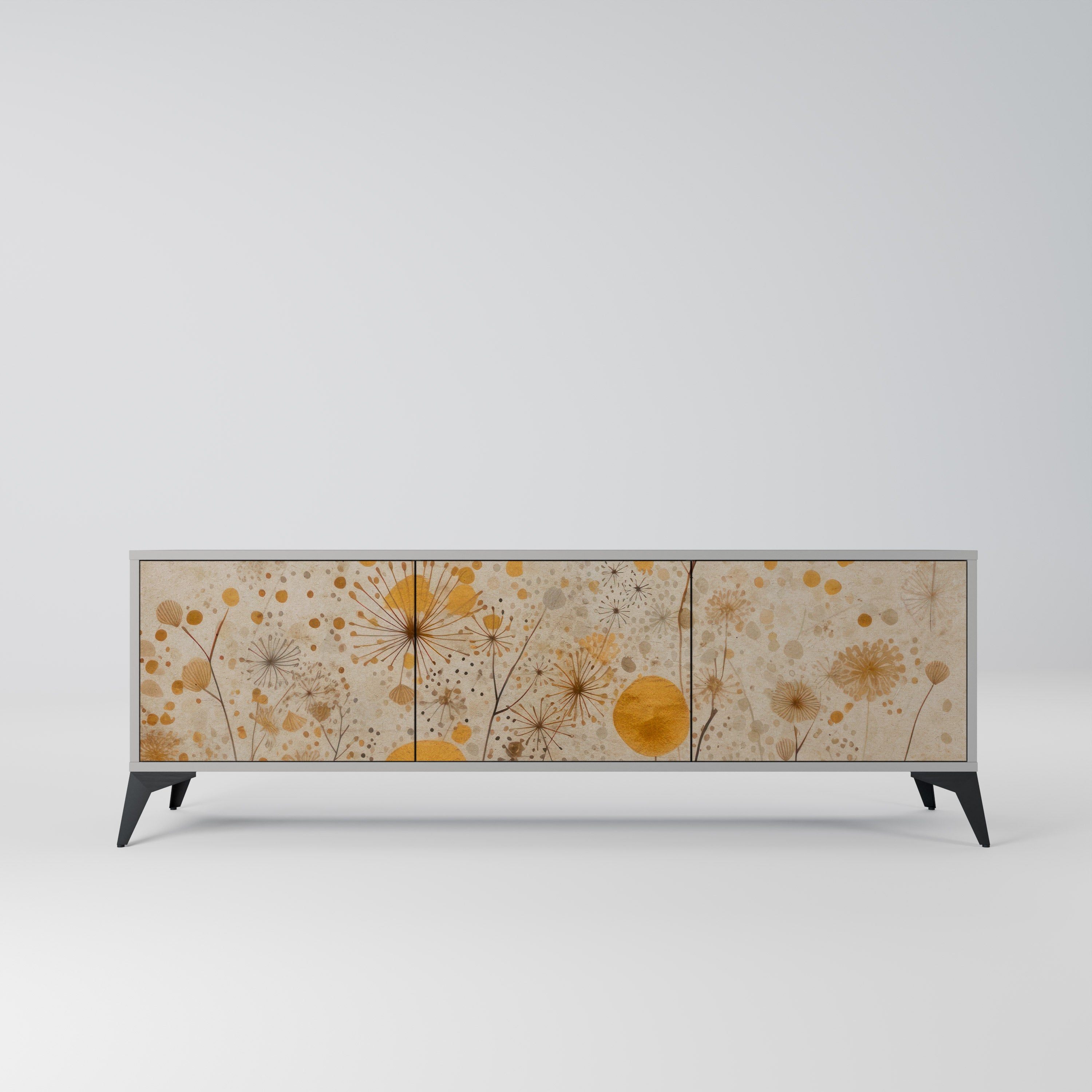 Mueble de TV de 3 puertas MORNING GLADE en acabado gris