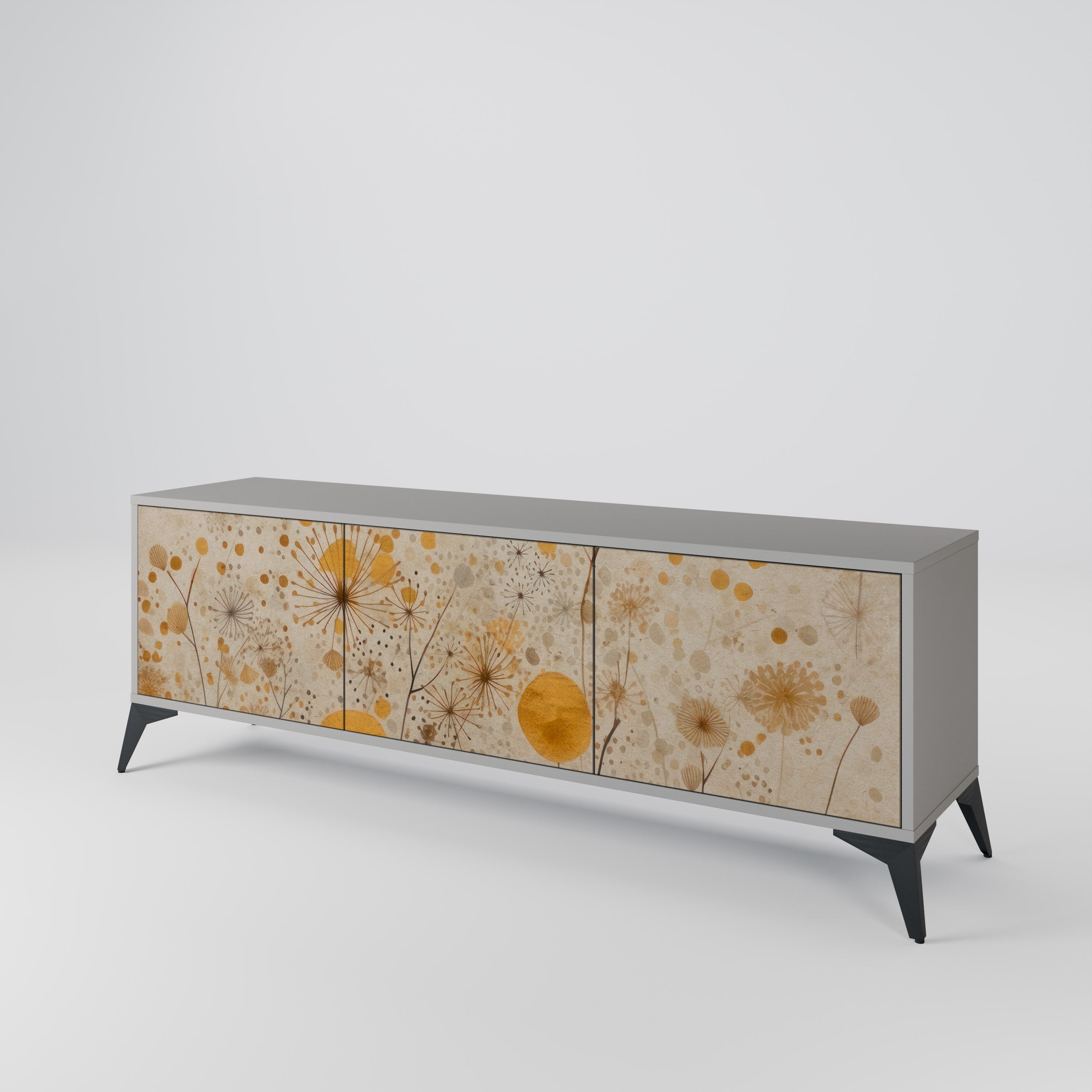 Mueble de TV de 3 puertas MORNING GLADE en acabado gris