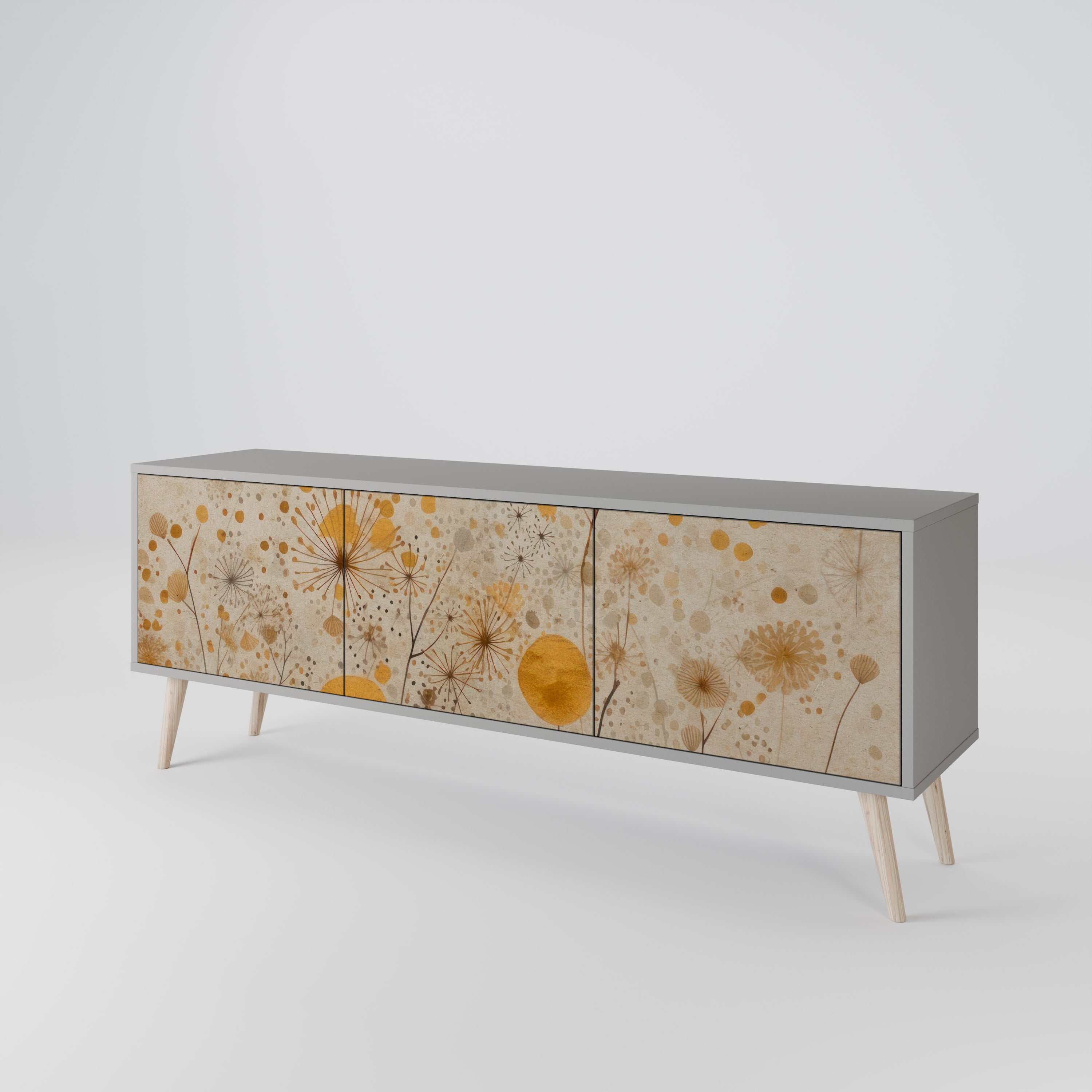 Mueble de TV de 3 puertas MORNING GLADE en acabado gris