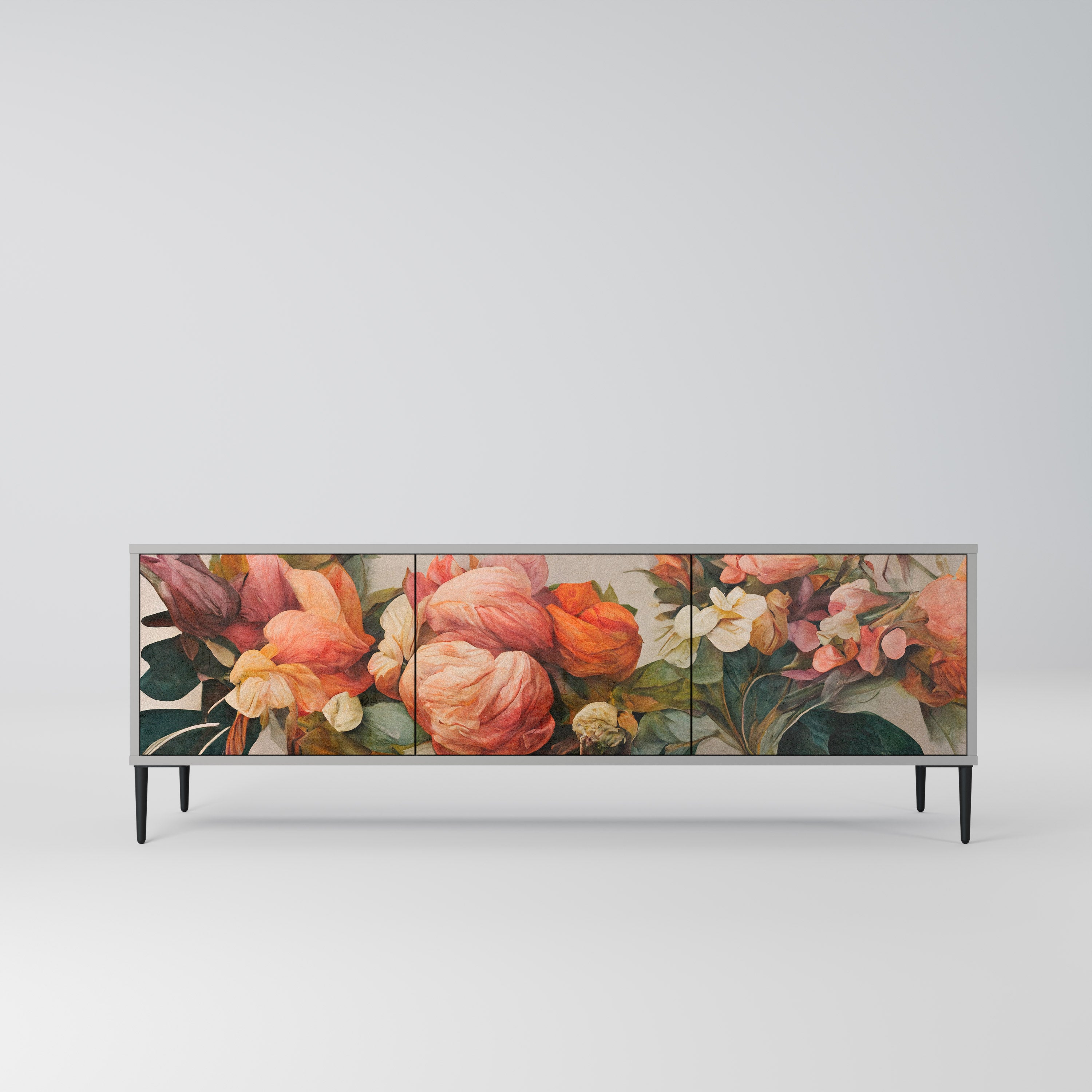 Mueble de TV de 3 puertas STYLISH BEAUTY en acabado gris
