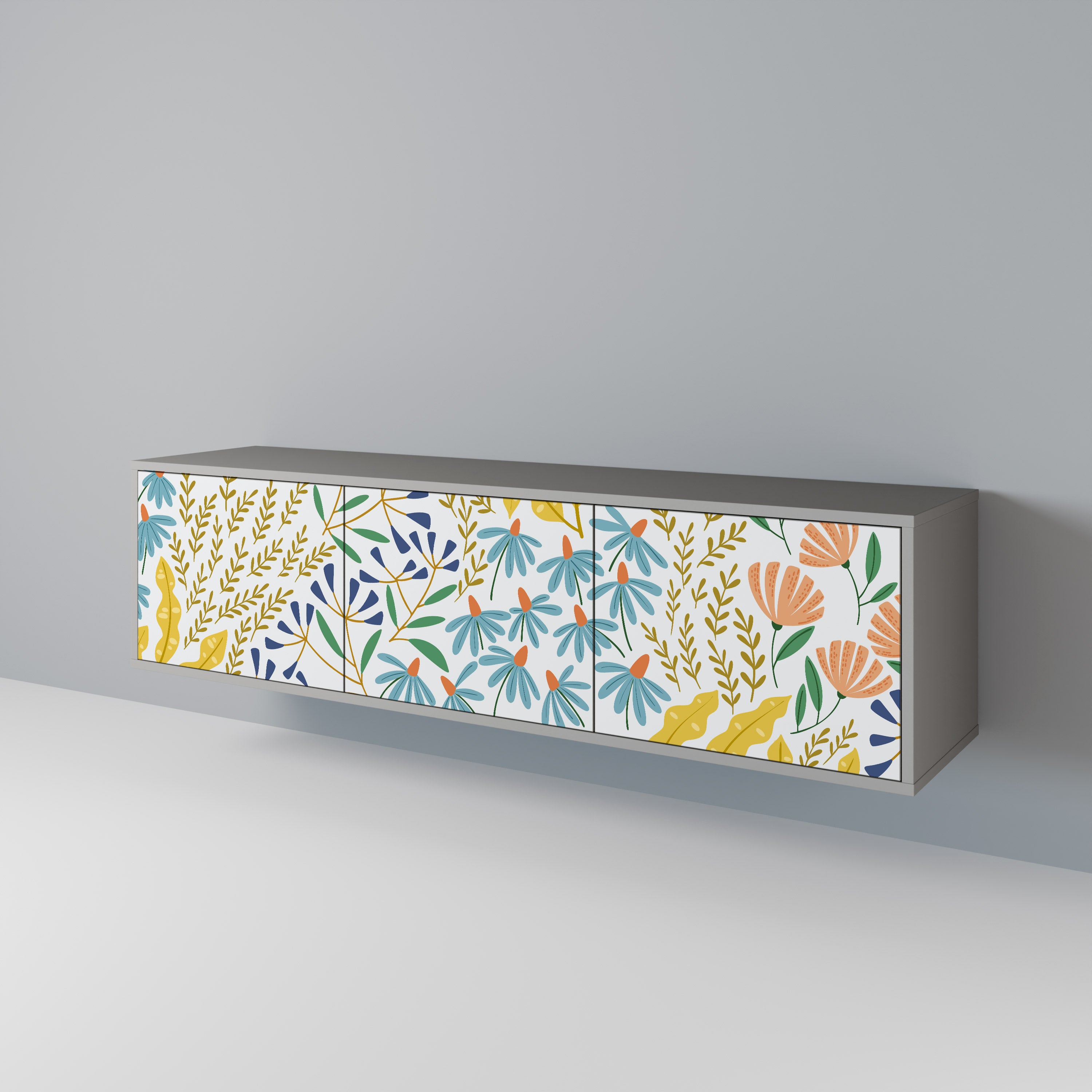 Mueble de TV de 3 puertas HELLO SPRING en acabado gris