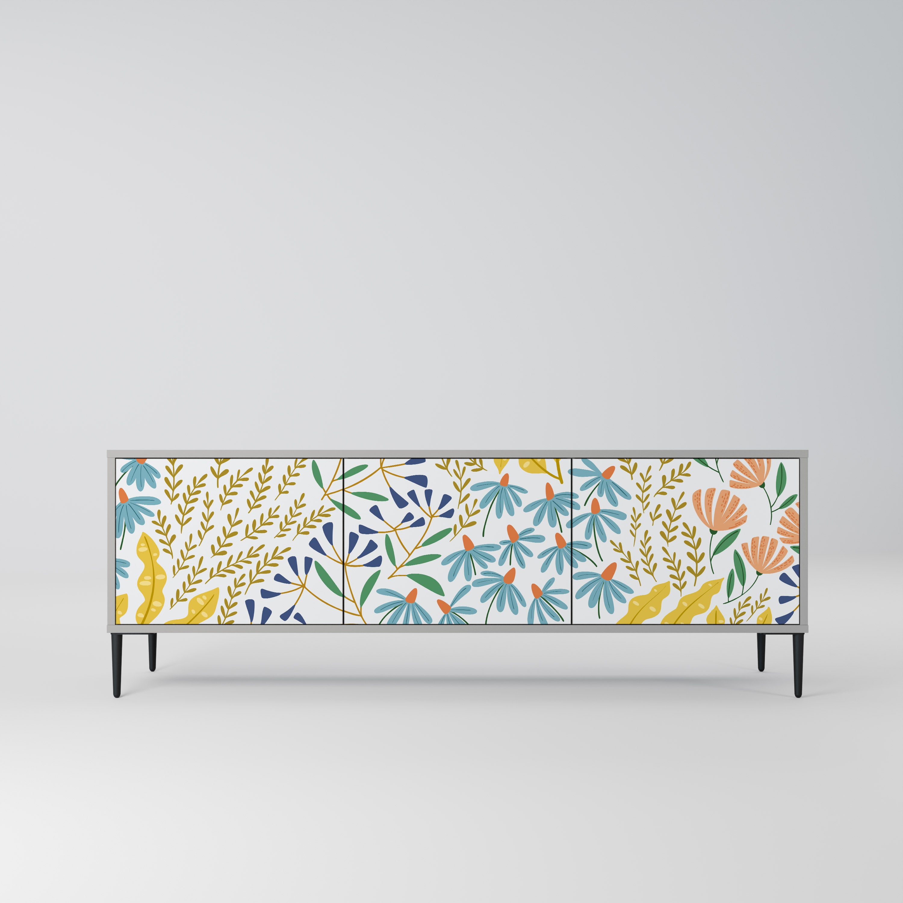 Mueble de TV de 3 puertas HELLO SPRING en acabado gris