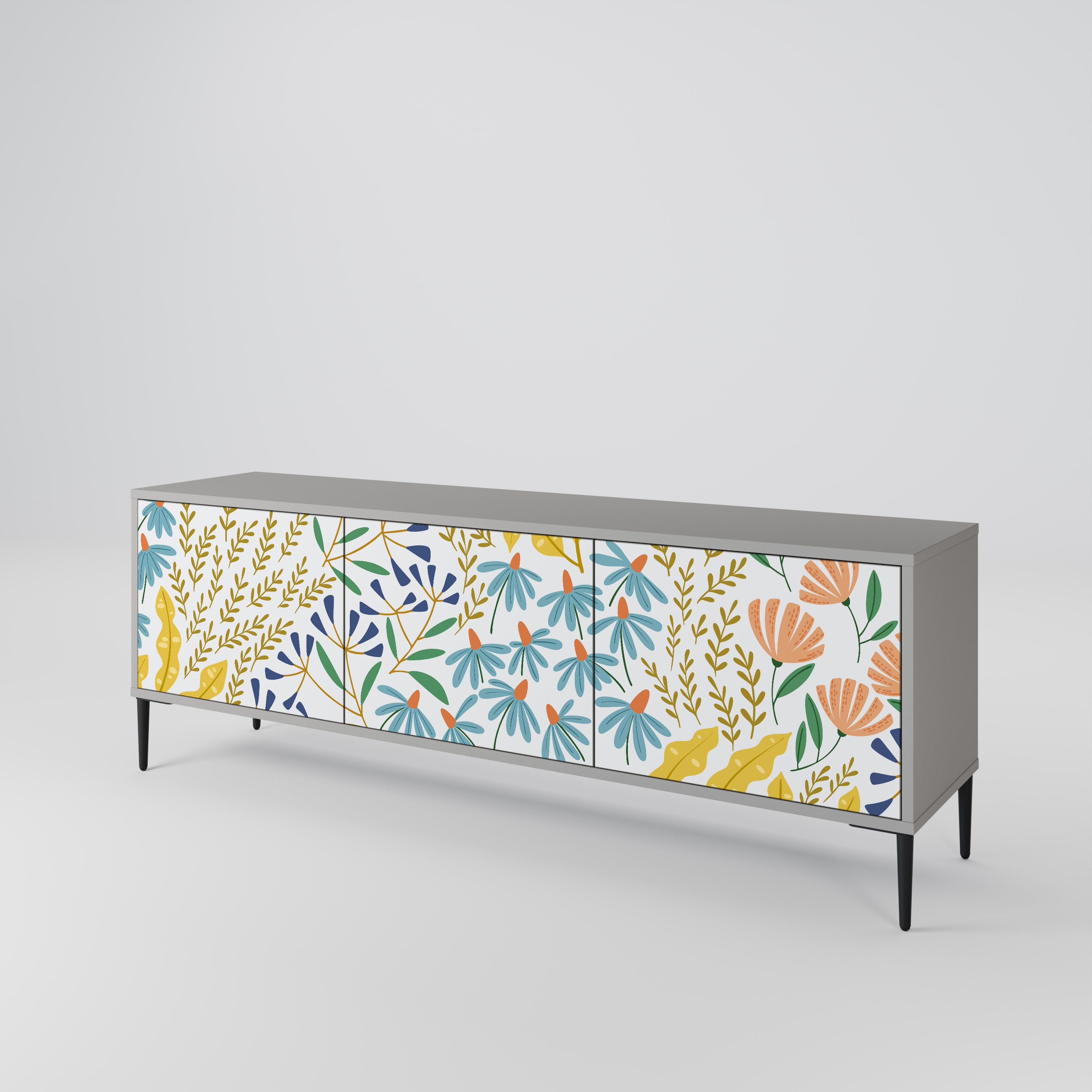 Mueble de TV de 3 puertas HELLO SPRING en acabado gris