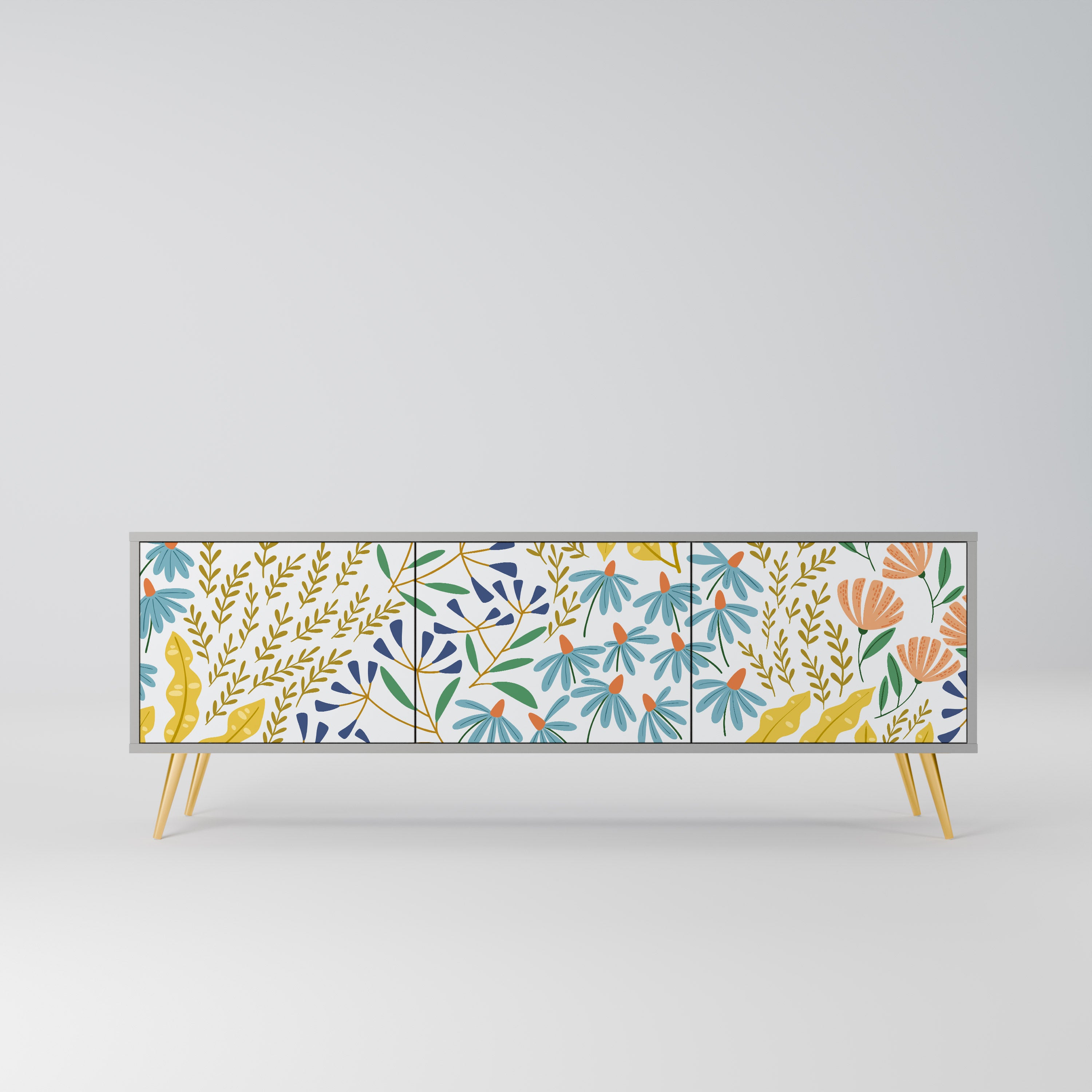 Mueble de TV de 3 puertas HELLO SPRING en acabado gris