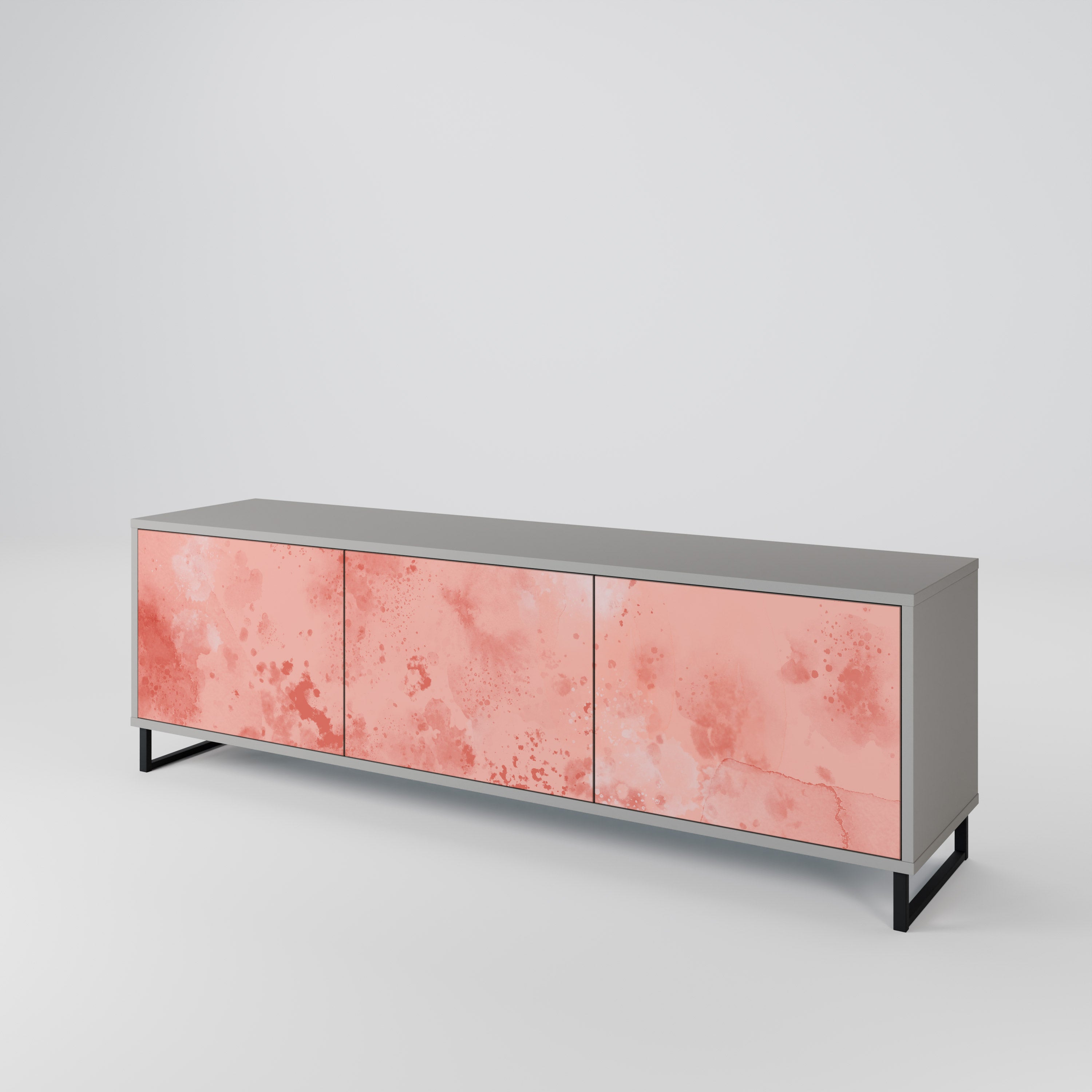 Mueble de TV de 3 puertas CRANE DANCE en acabado gris