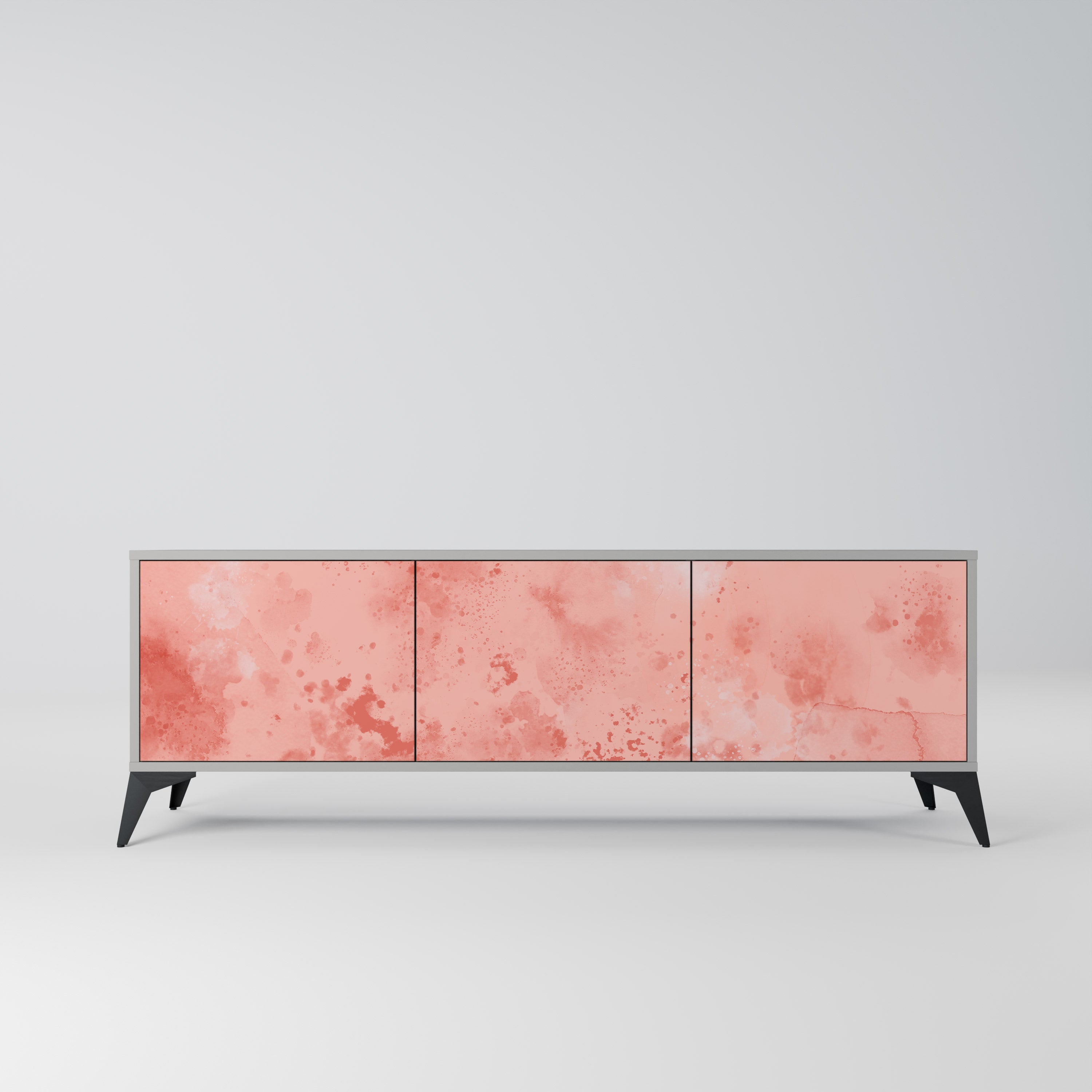 Mueble de TV de 3 puertas CRANE DANCE en acabado gris
