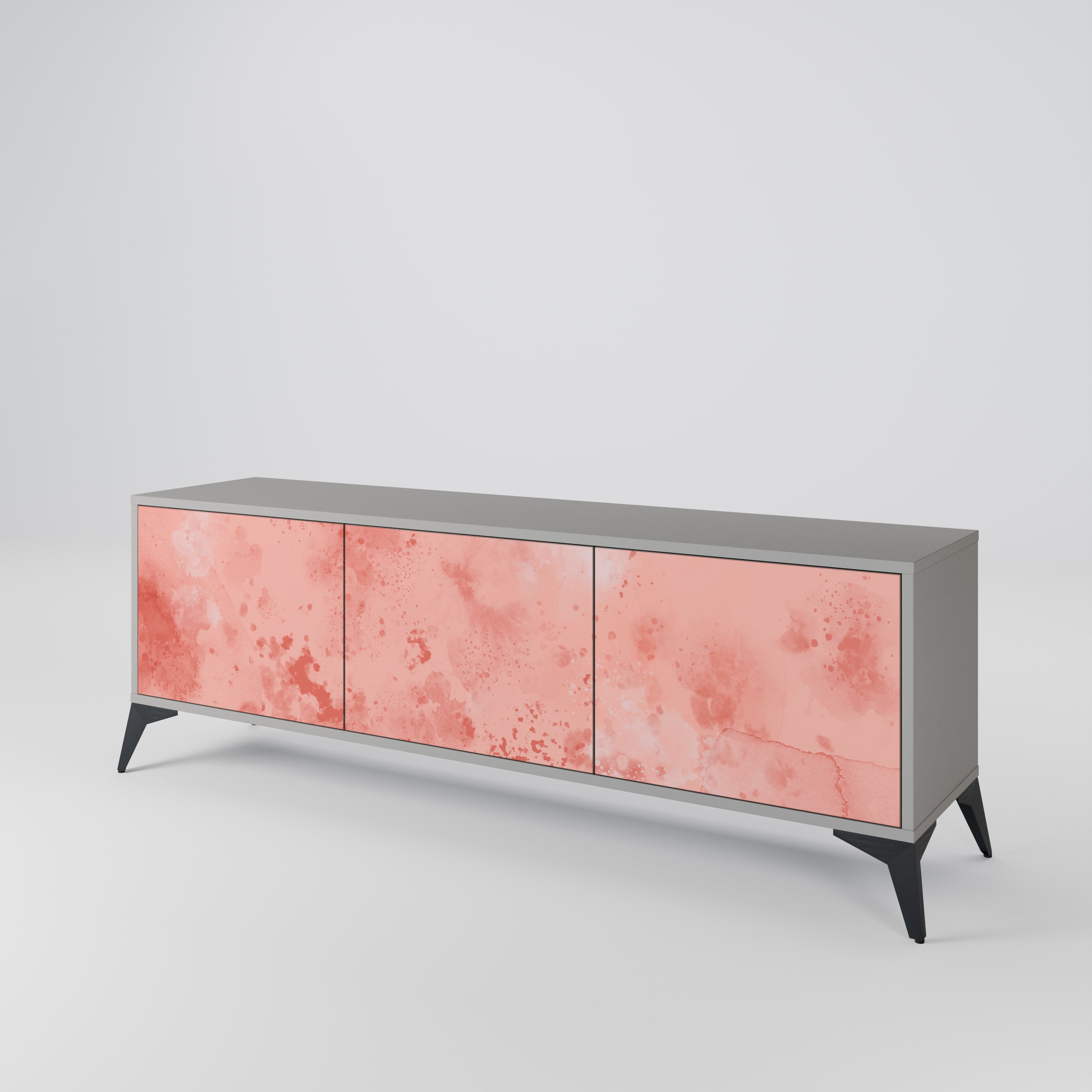 Mueble de TV de 3 puertas CRANE DANCE en acabado gris