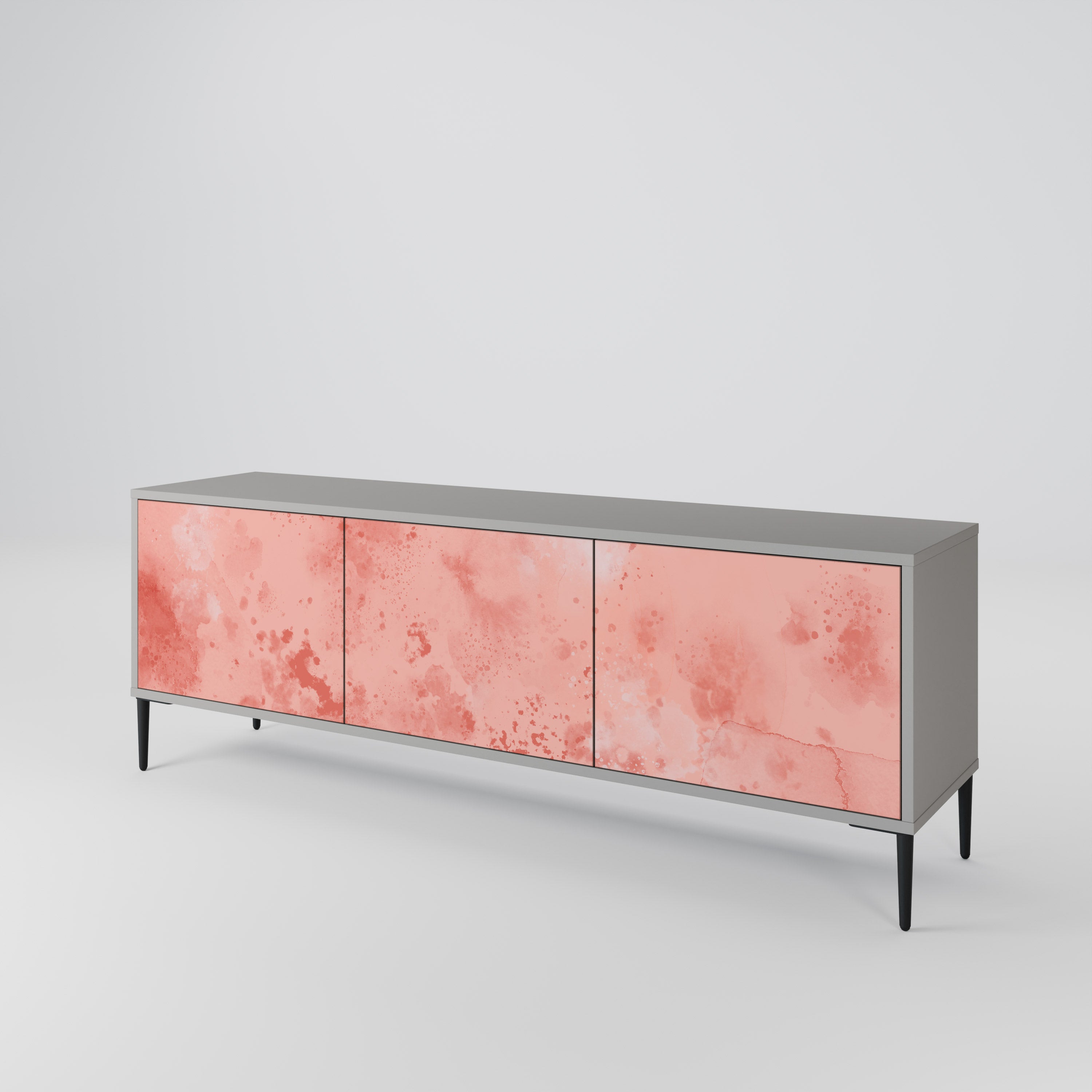 Mueble de TV de 3 puertas CRANE DANCE en acabado gris