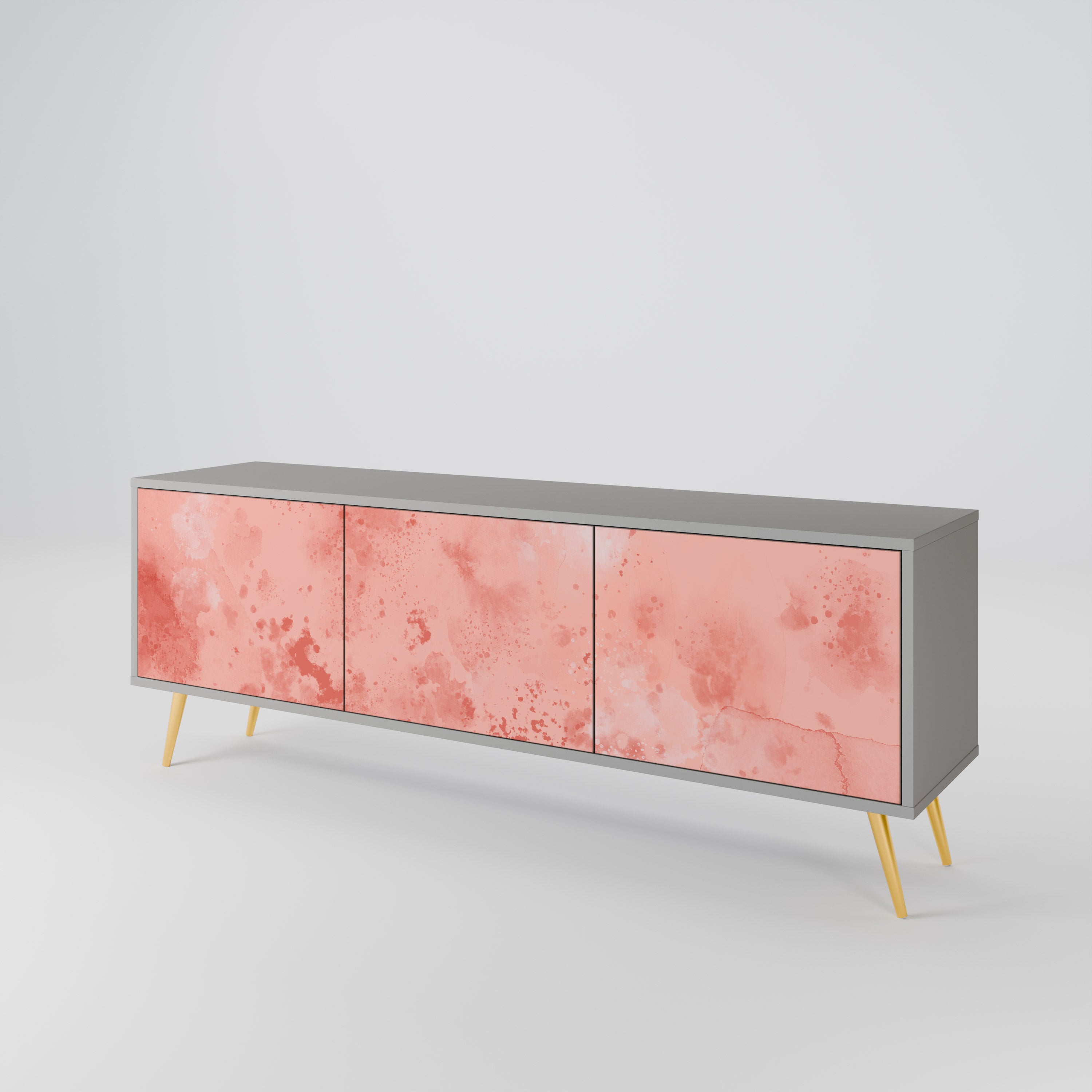 Mueble de TV de 3 puertas CRANE DANCE en acabado gris