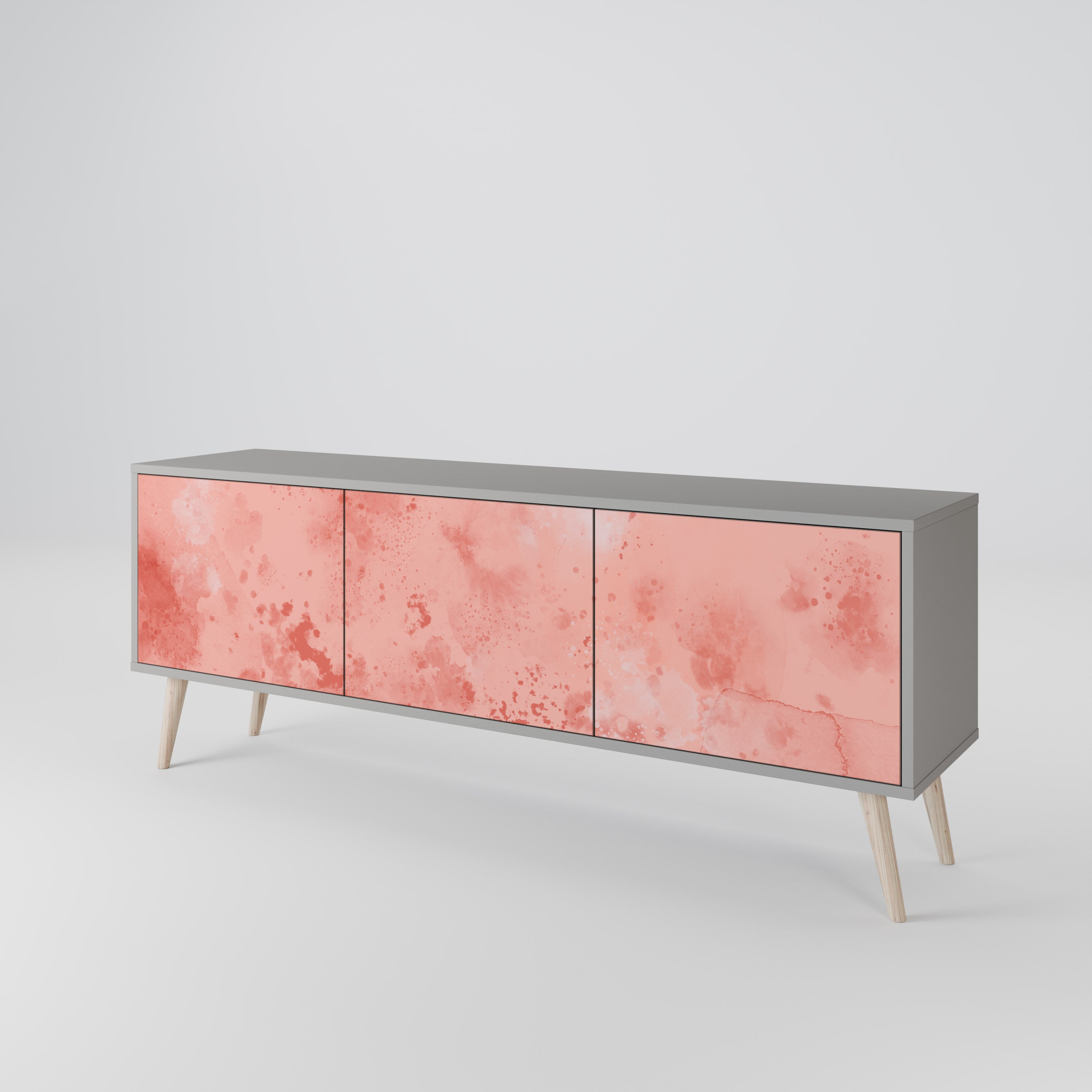 Mueble de TV de 3 puertas CRANE DANCE en acabado gris