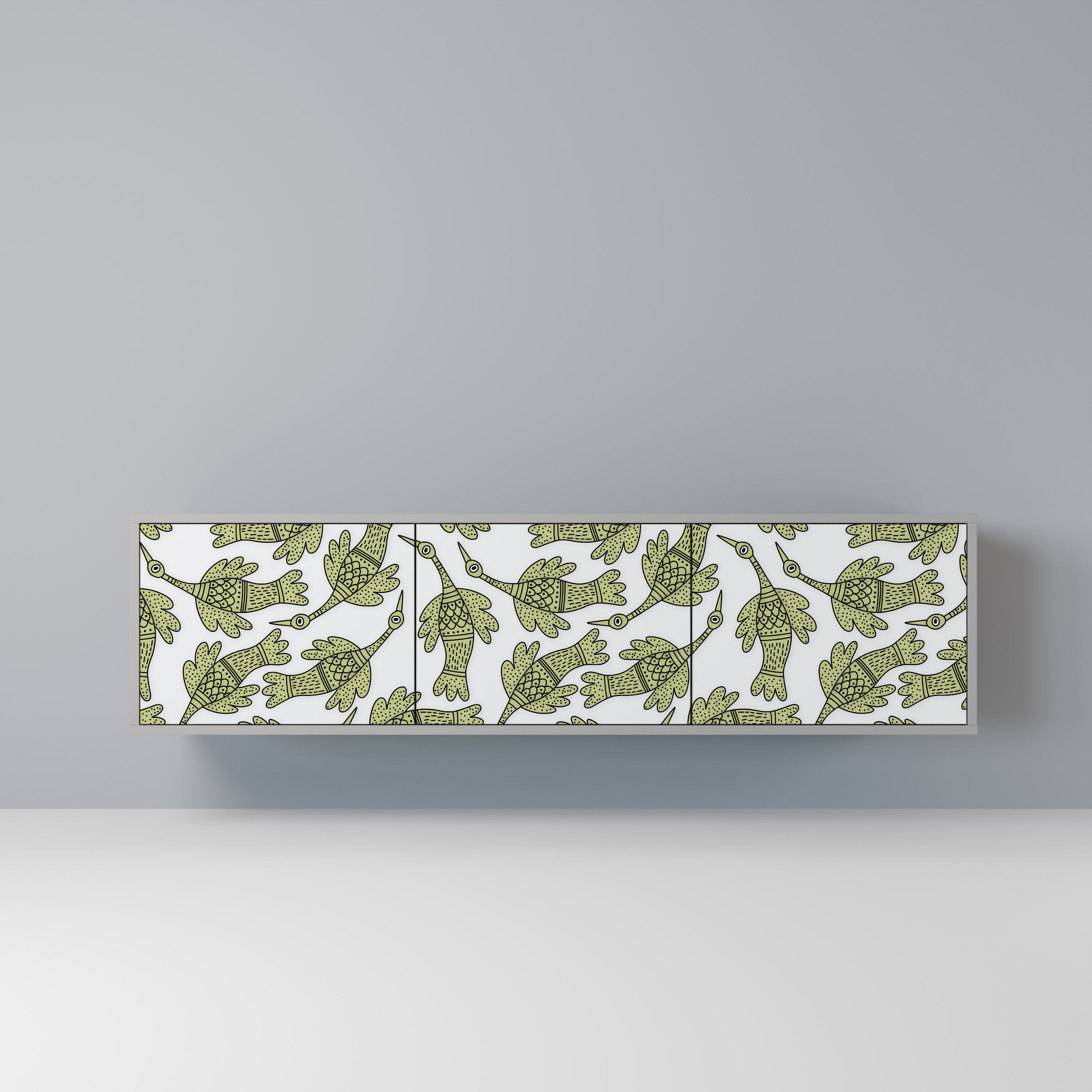 Mueble de TV SEEDLING SONGBIRD de 3 puertas en acabado gris