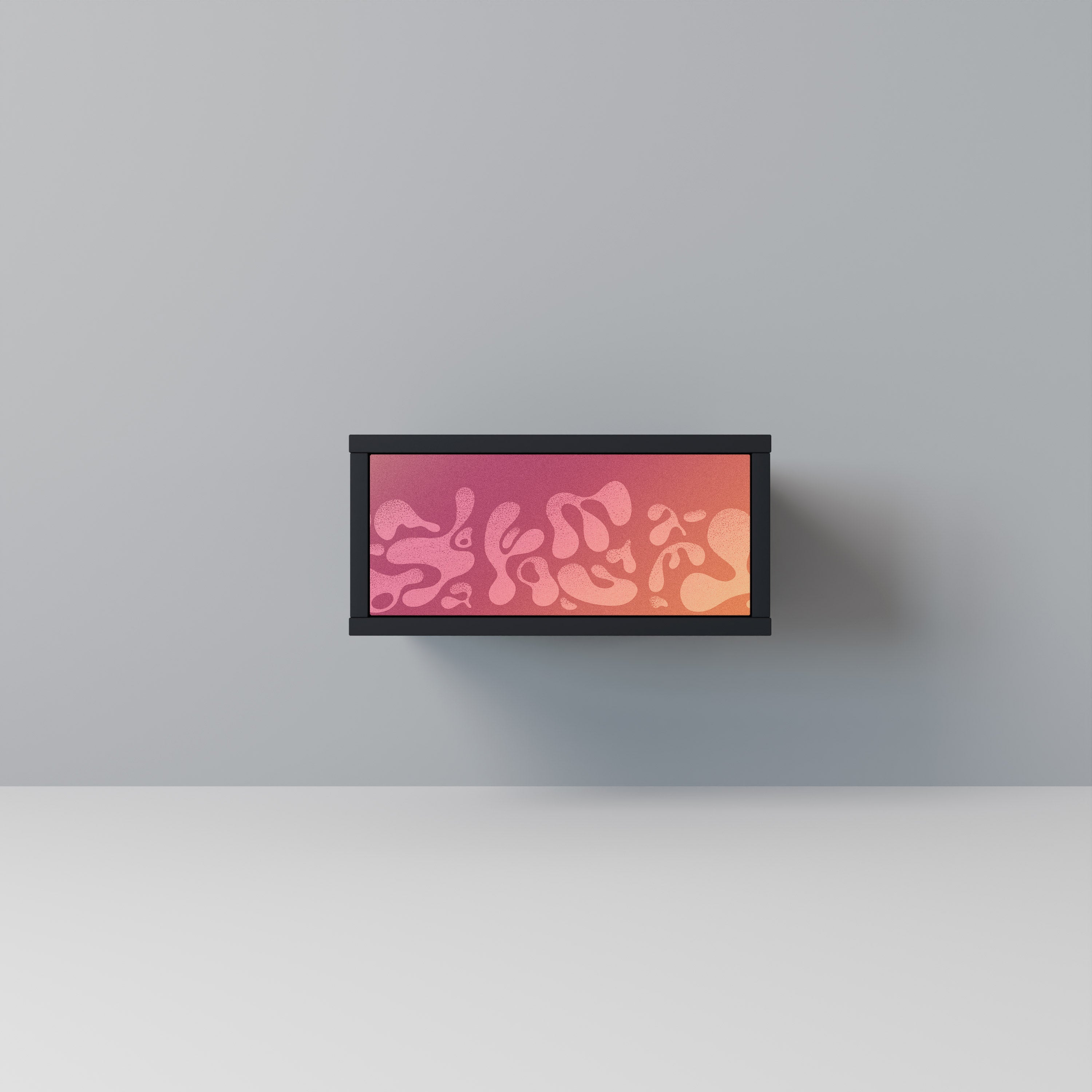 IRREGULAR PINK Nightstand in Black Finish