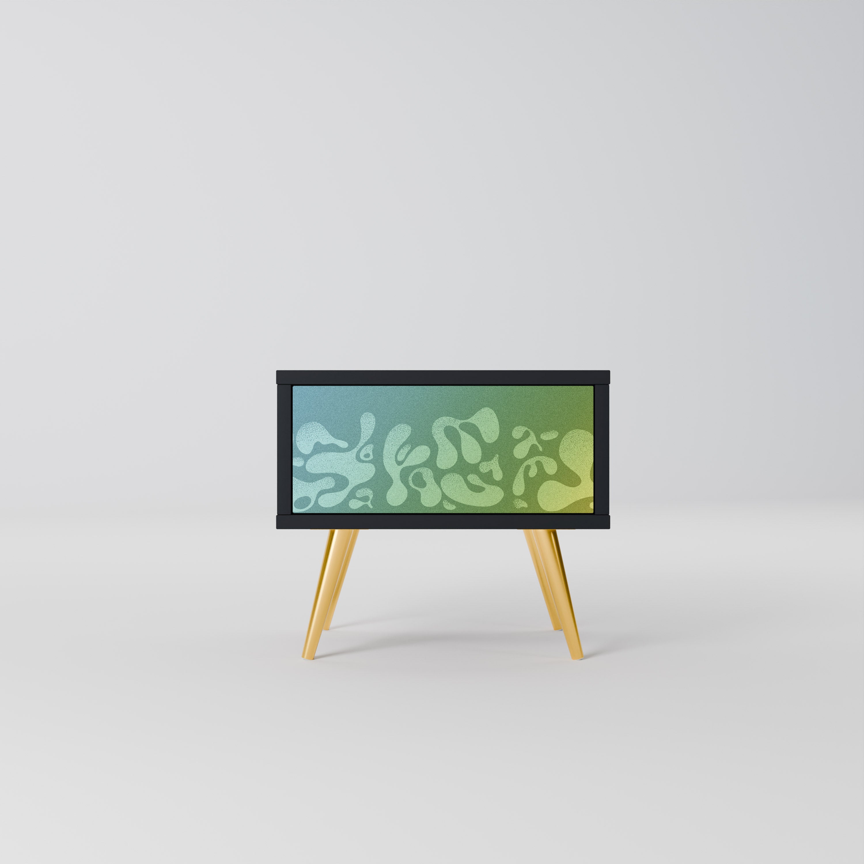 IRREGULAR BLUE Nightstand in Black Finish