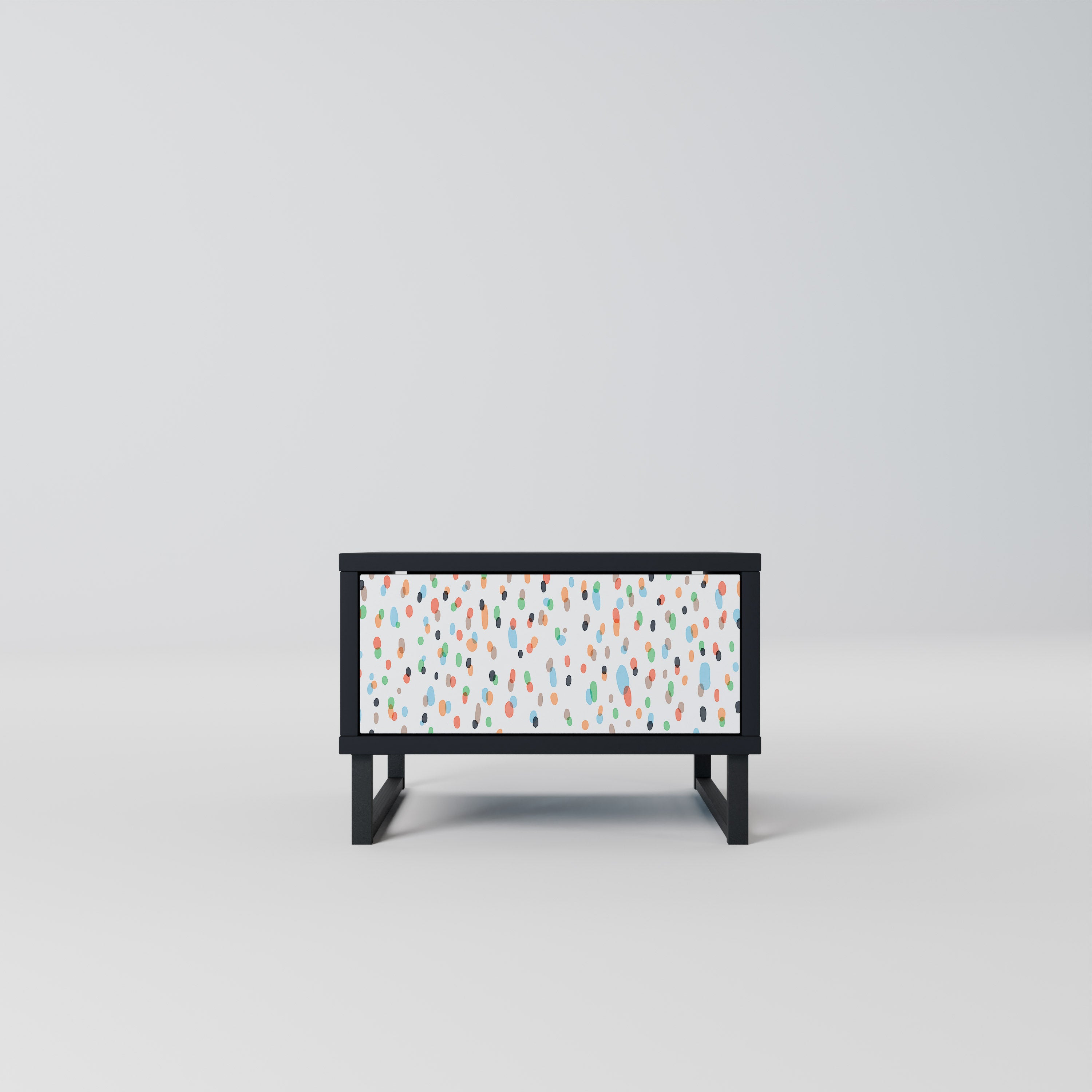 ENERGETIC SPOTS Nightstand in Black Finish