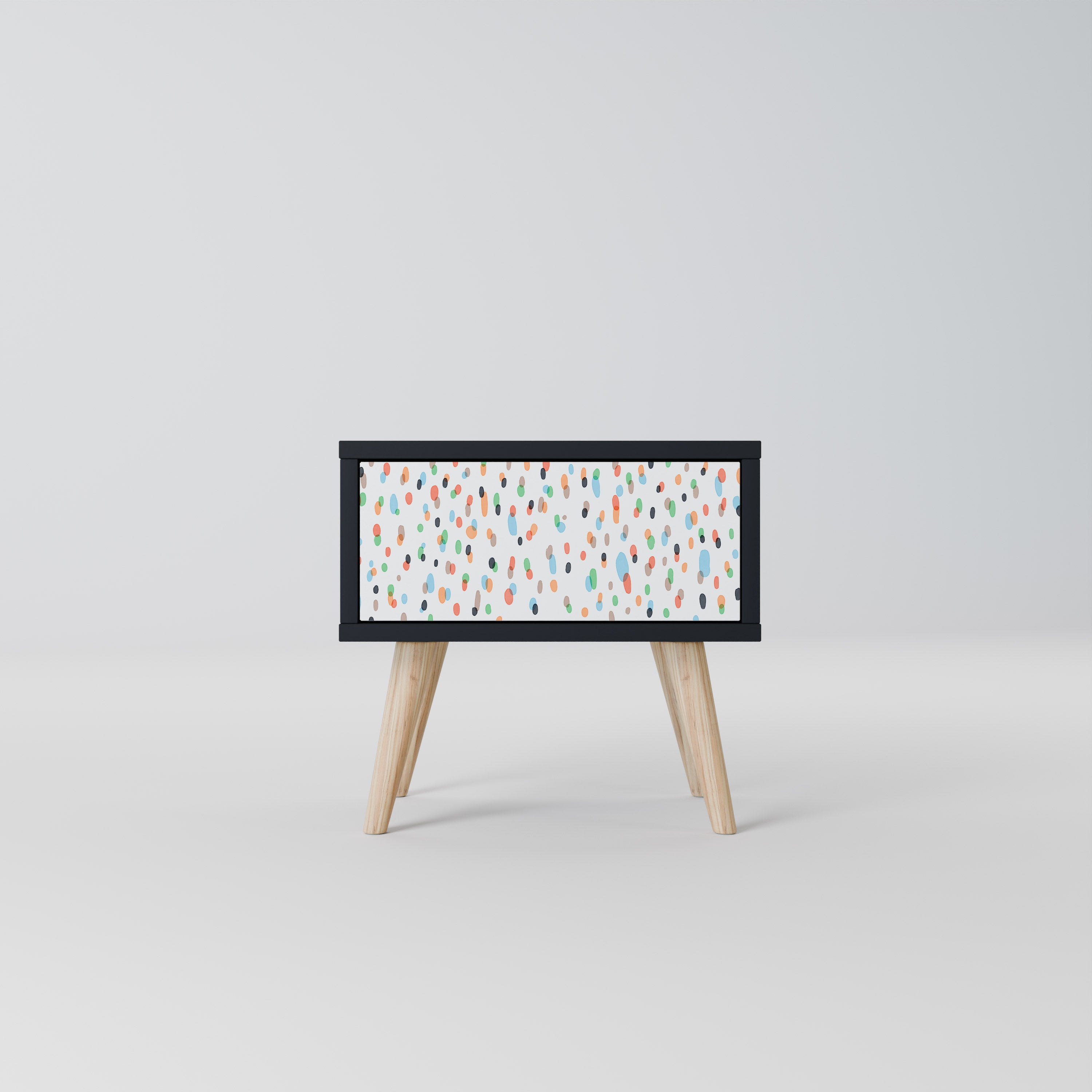 ENERGETIC SPOTS Nightstand in Black Finish