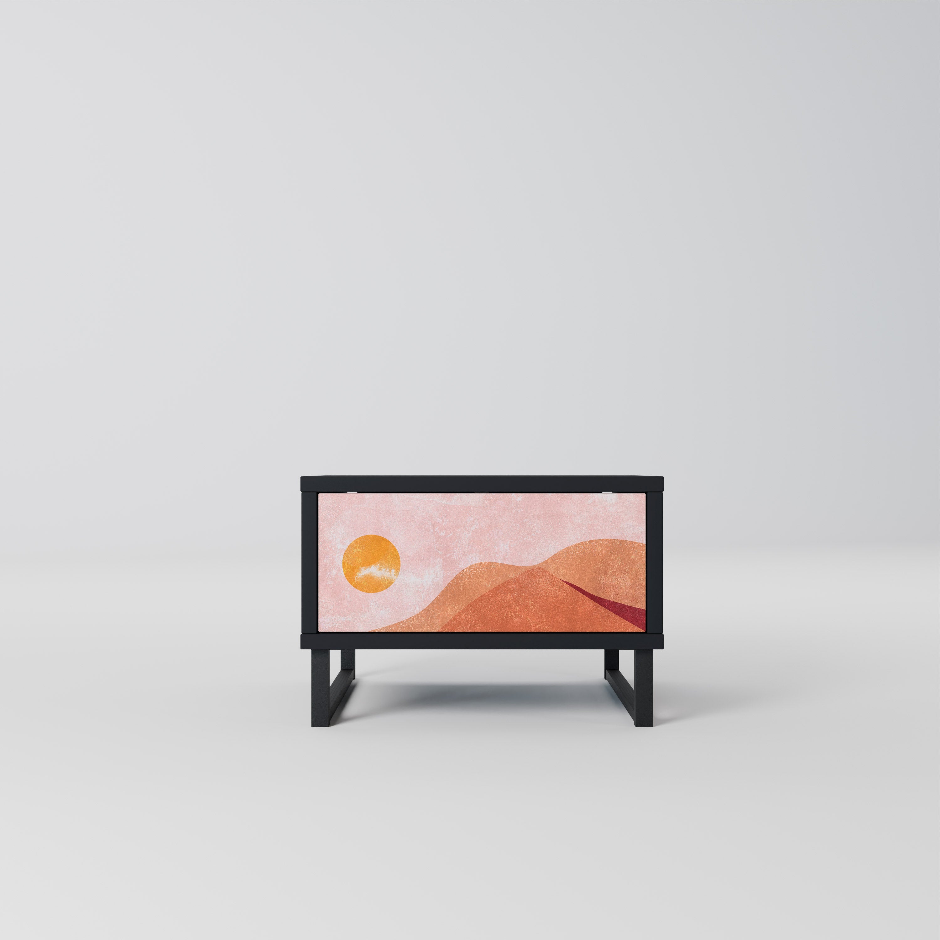 LUMINOUS SUNLIGHT Nightstand in Black Finish