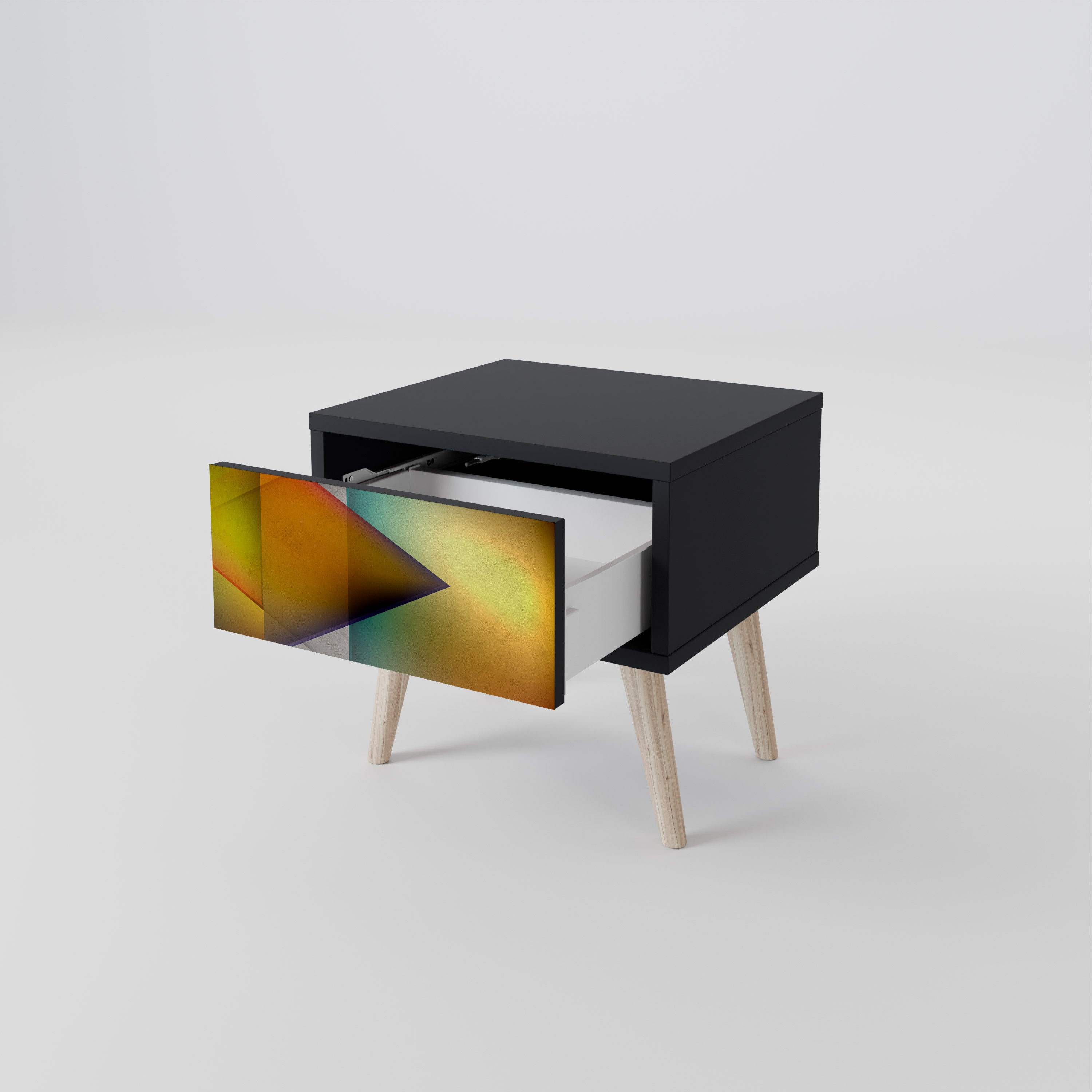 PIERCING SHARPNESS Nightstand in Black Finish