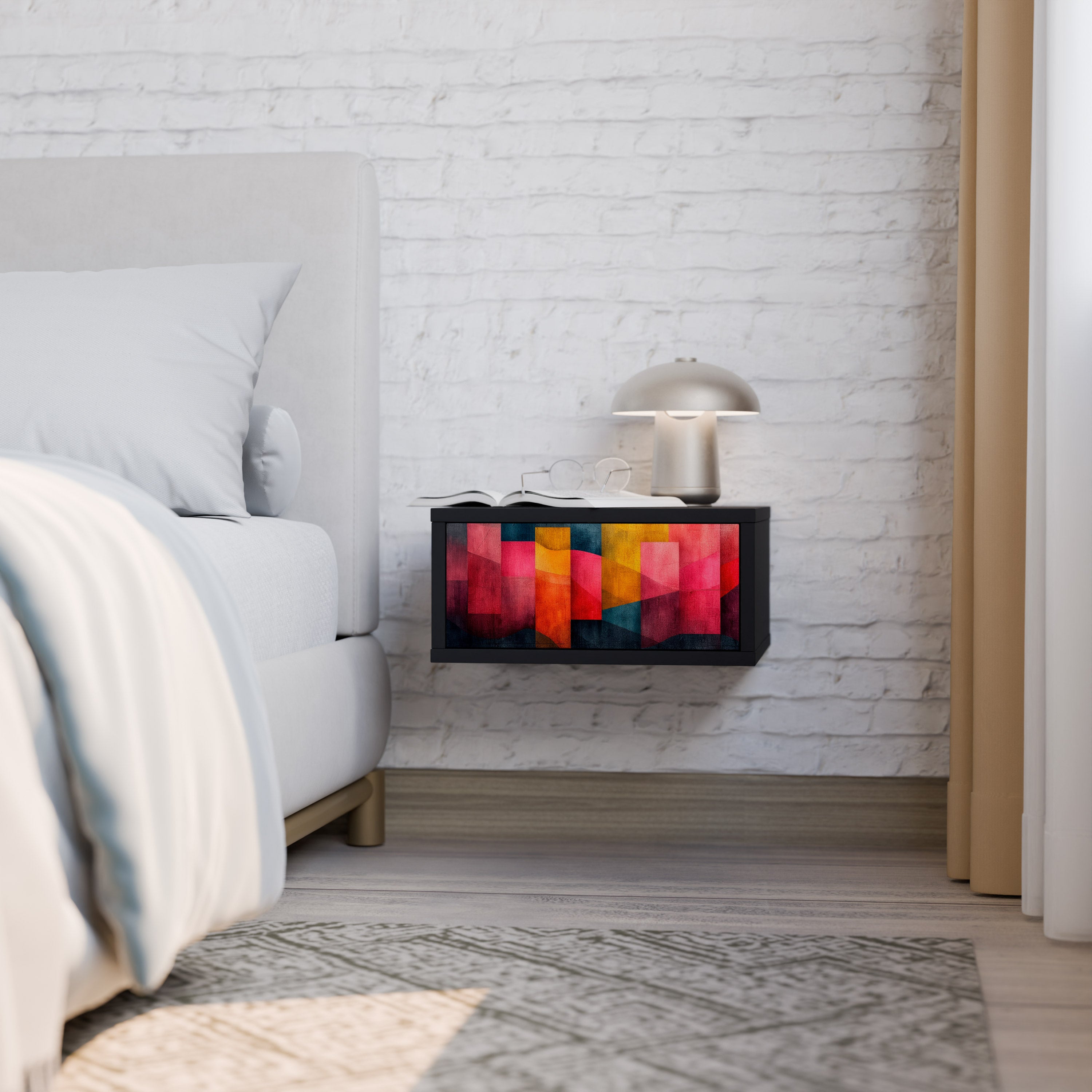 COLORFUL SOUNDS Nightstand in Black Finish