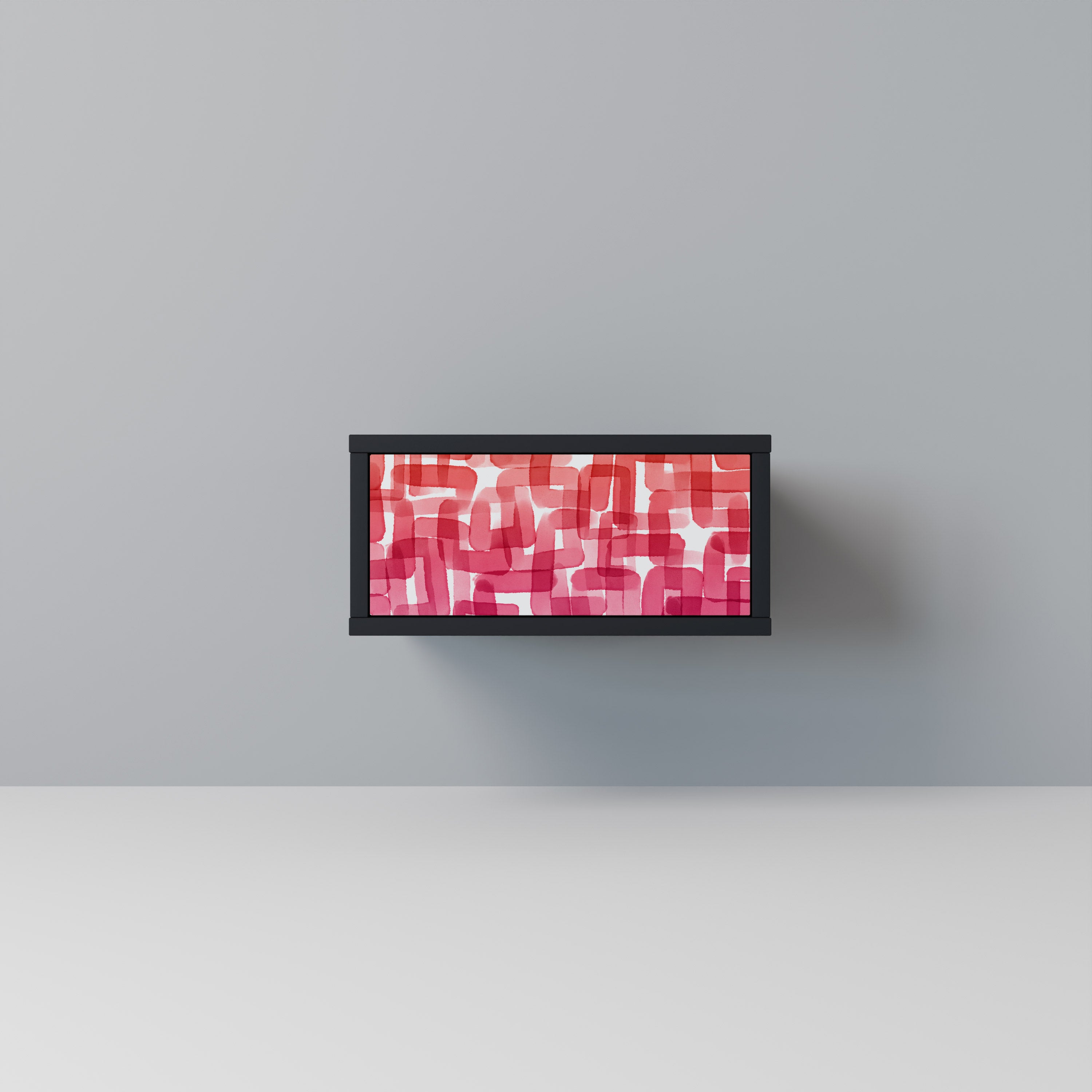 KALEIDOSCOPIC CUBISM Nightstand in Black Finish