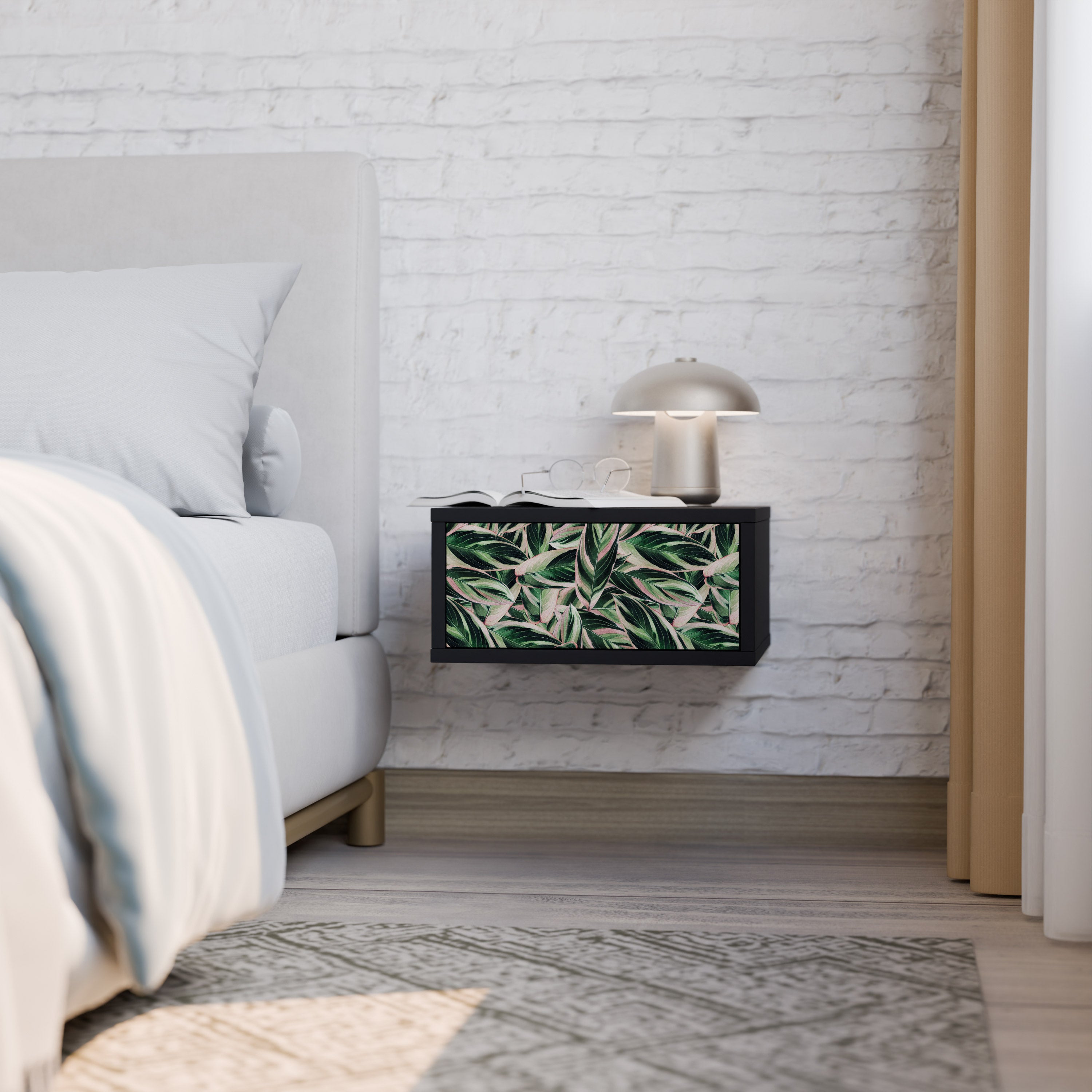 EERIE STROMANTHE Nightstand in Black Finish