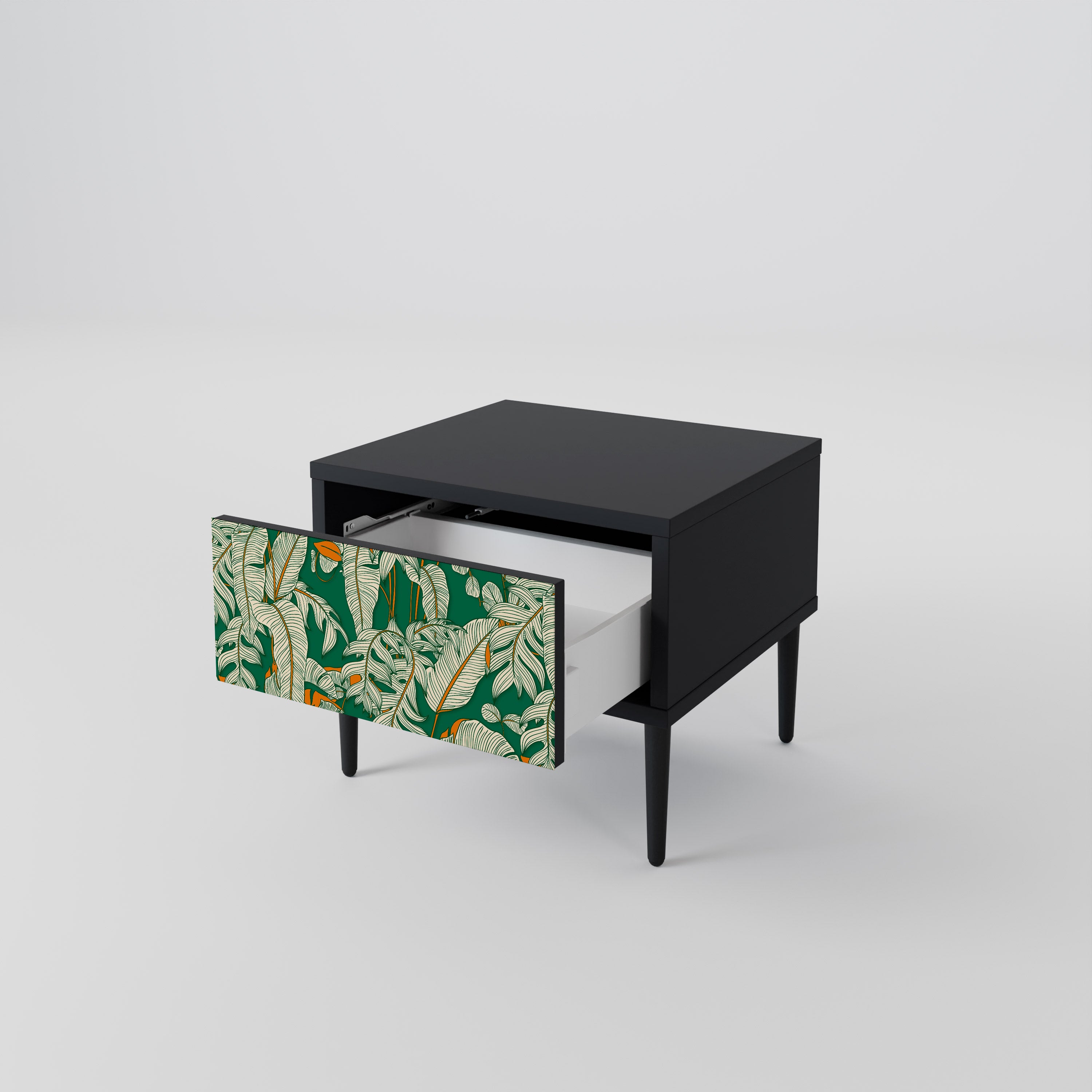 VERDANT PLEASURES Nightstand in Black Finish
