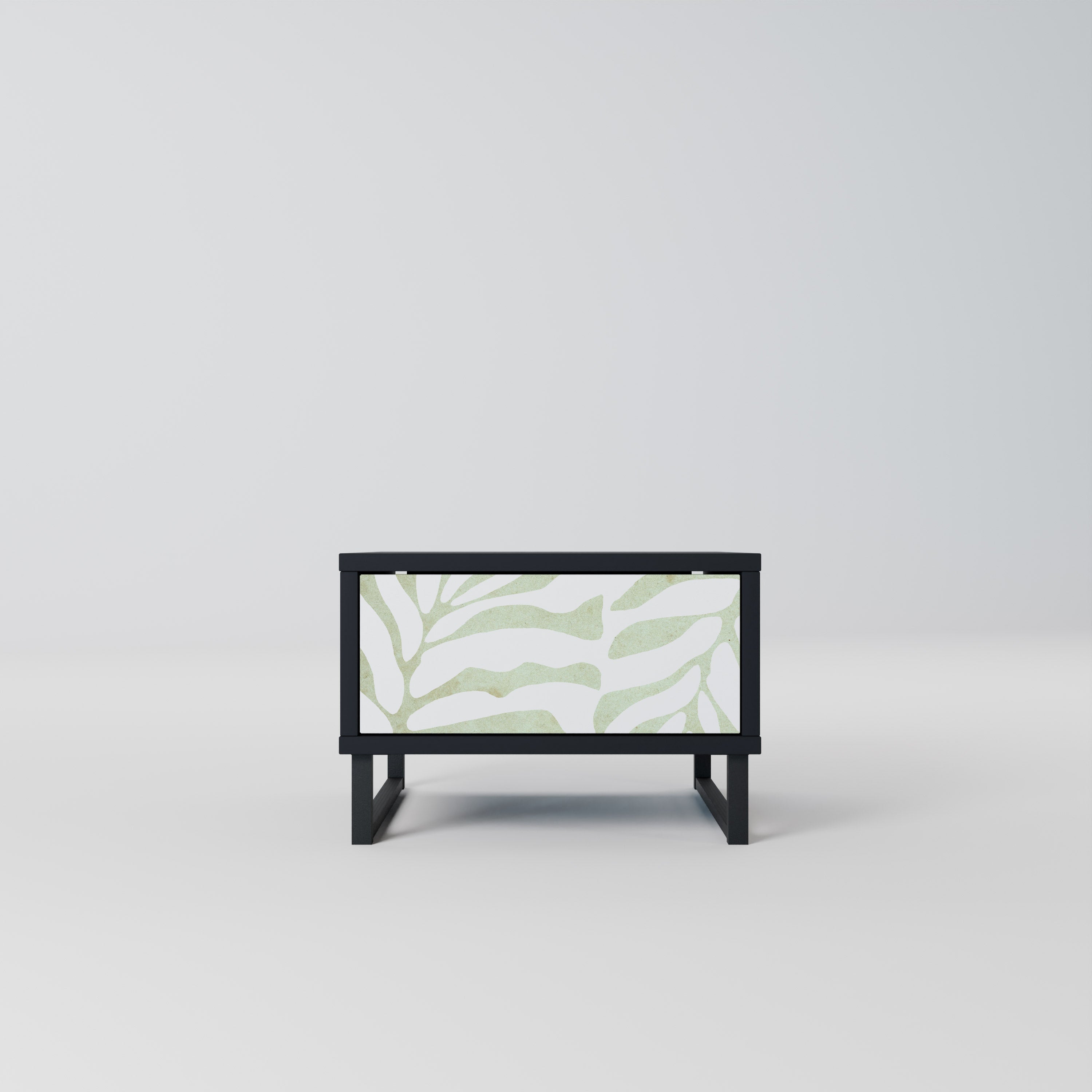 BOTANICAL SPARK Nightstand in Black Finish