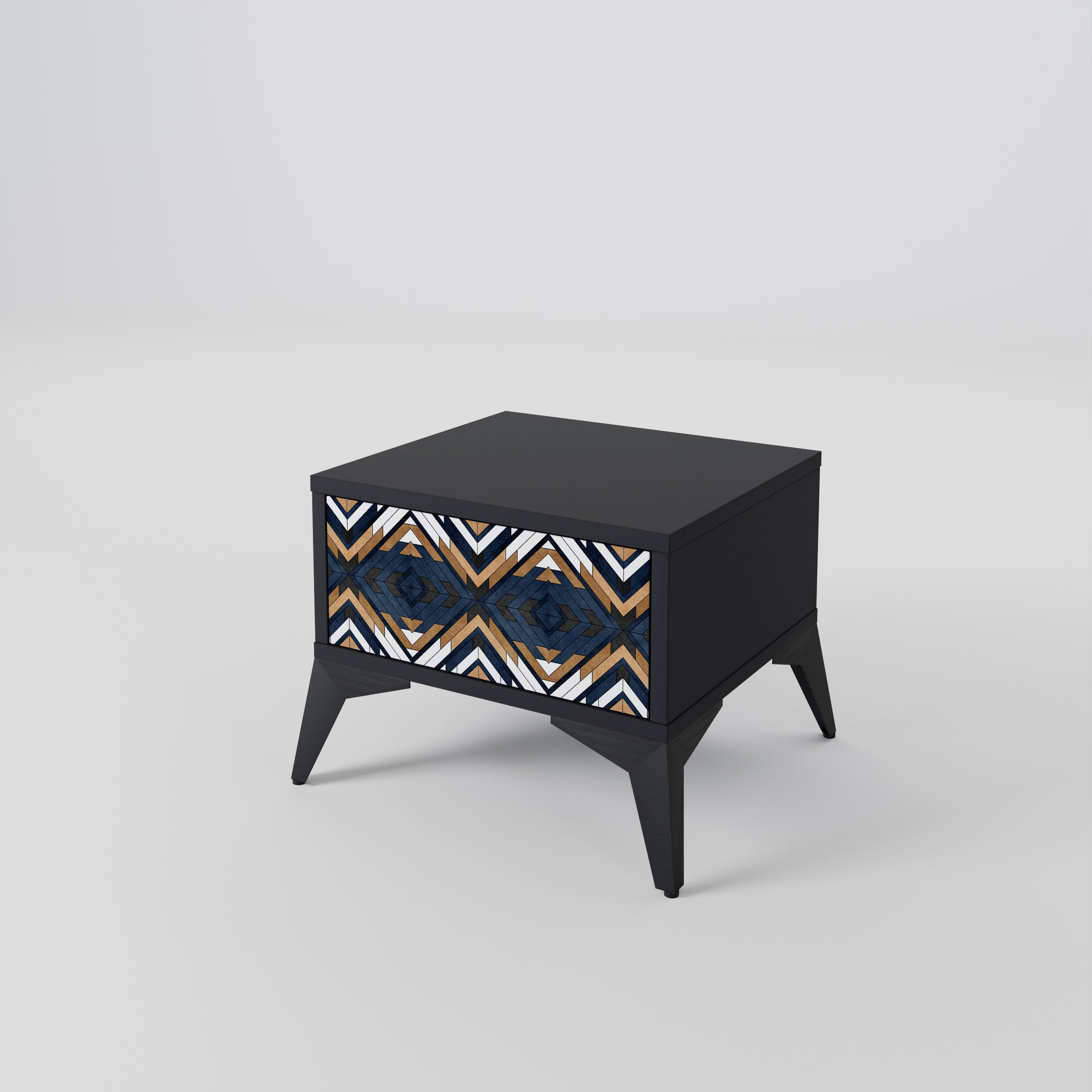 Mesita de noche ARTFUL GEOMETRY en acabado negro