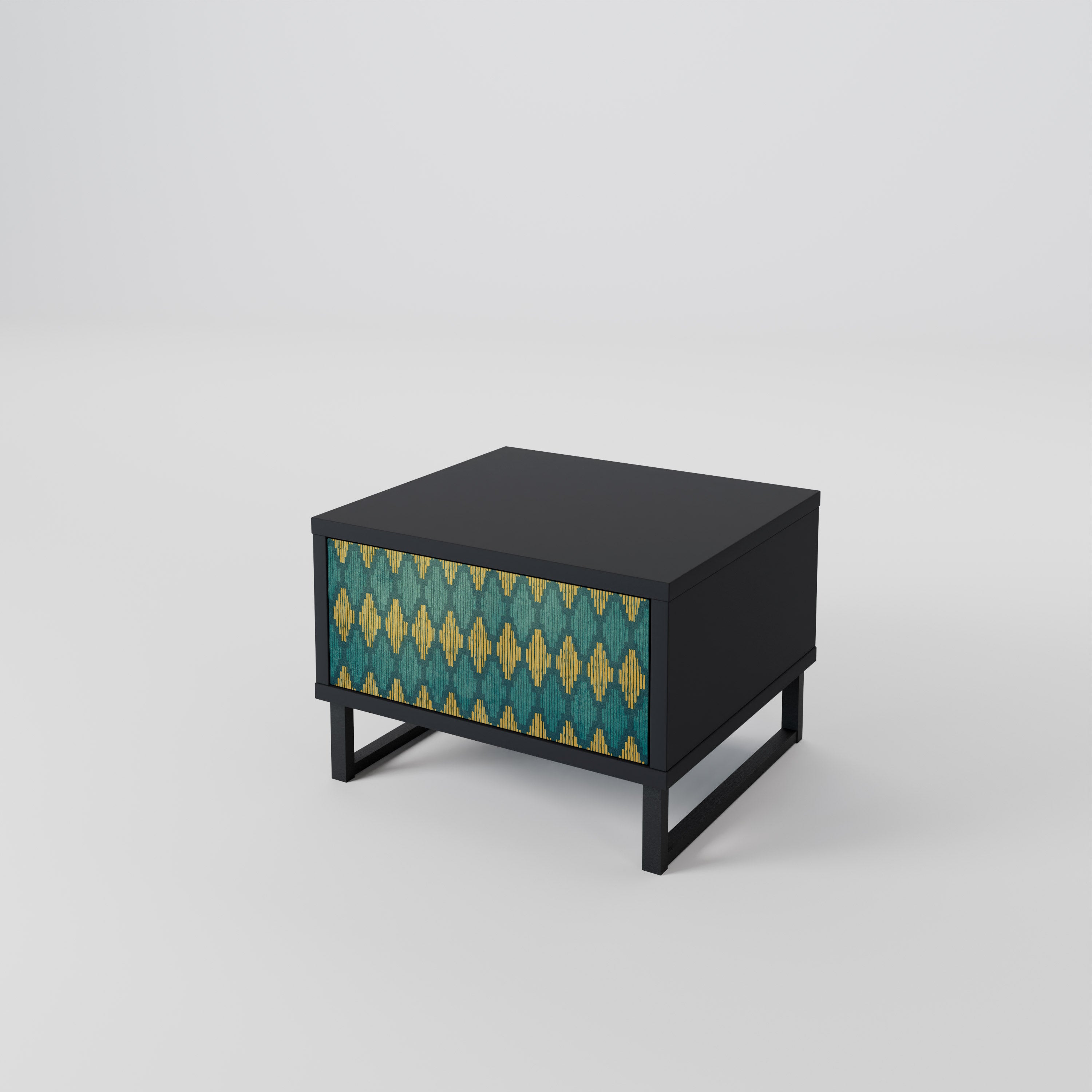 Mesita de noche POLYGONS en acabado negro