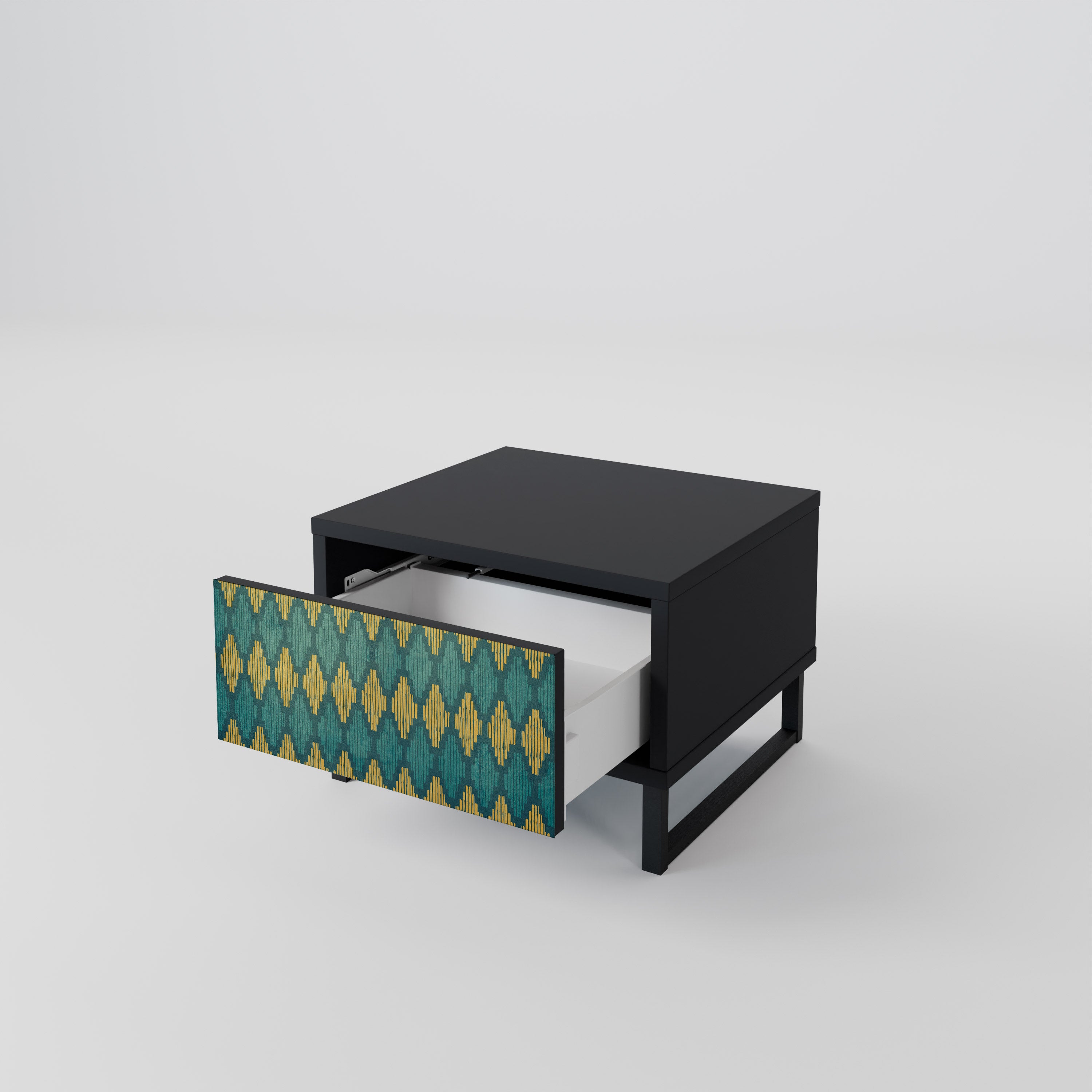 Mesita de noche POLYGONS en acabado negro