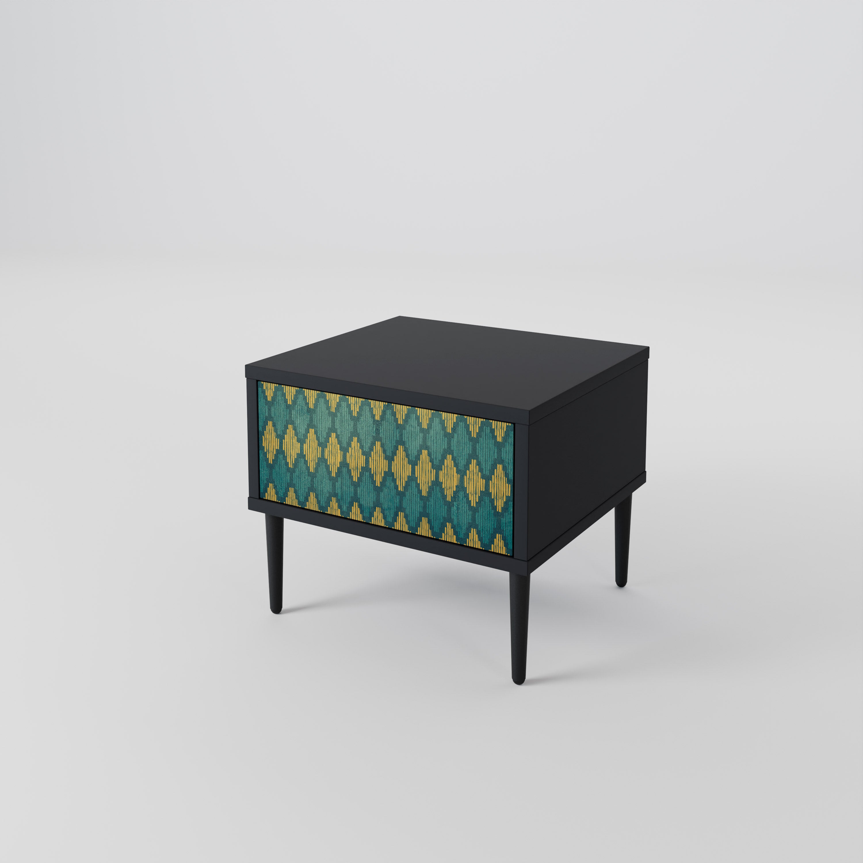 Mesita de noche POLYGONS en acabado negro