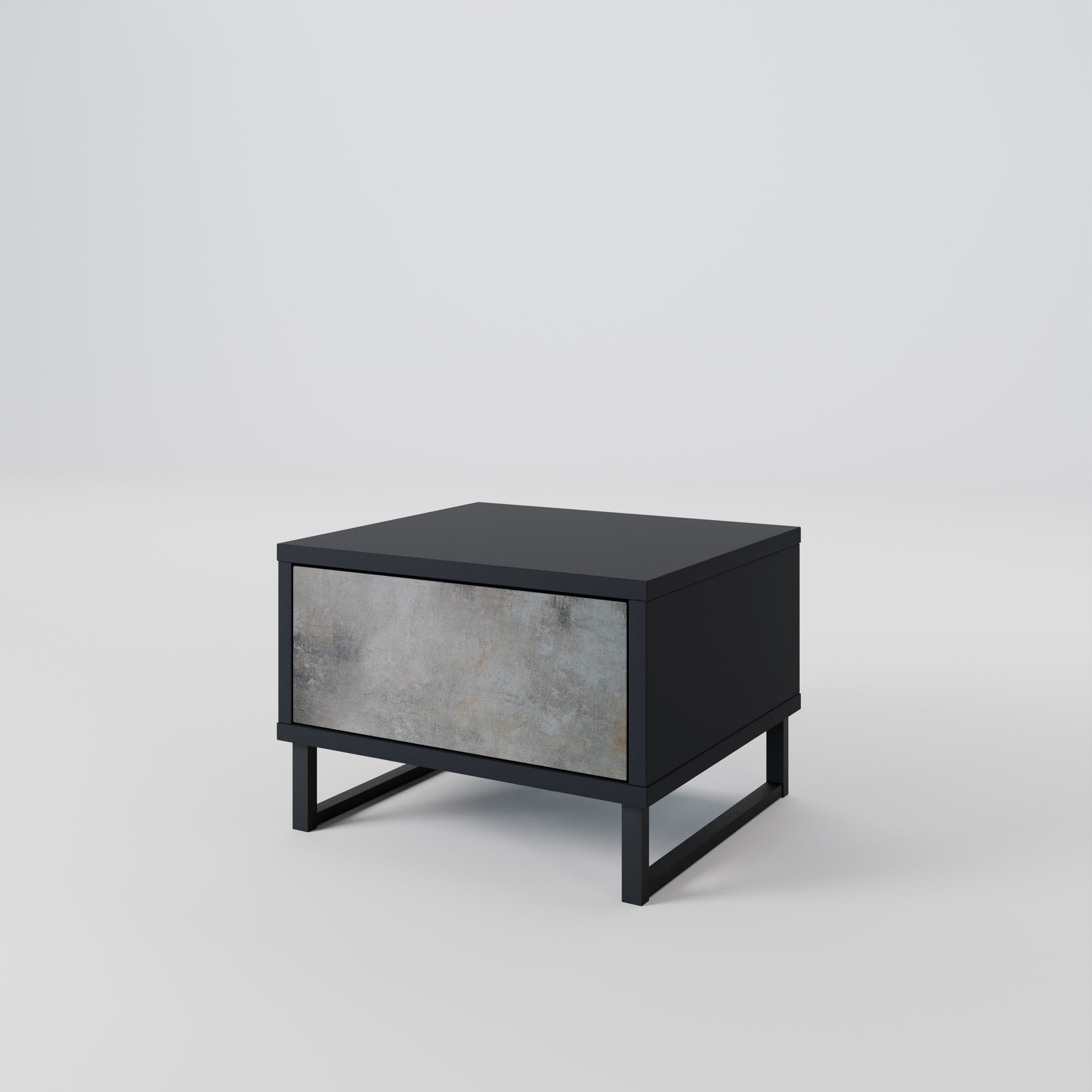 Mesita de noche CONCRETE WALL en acabado negro