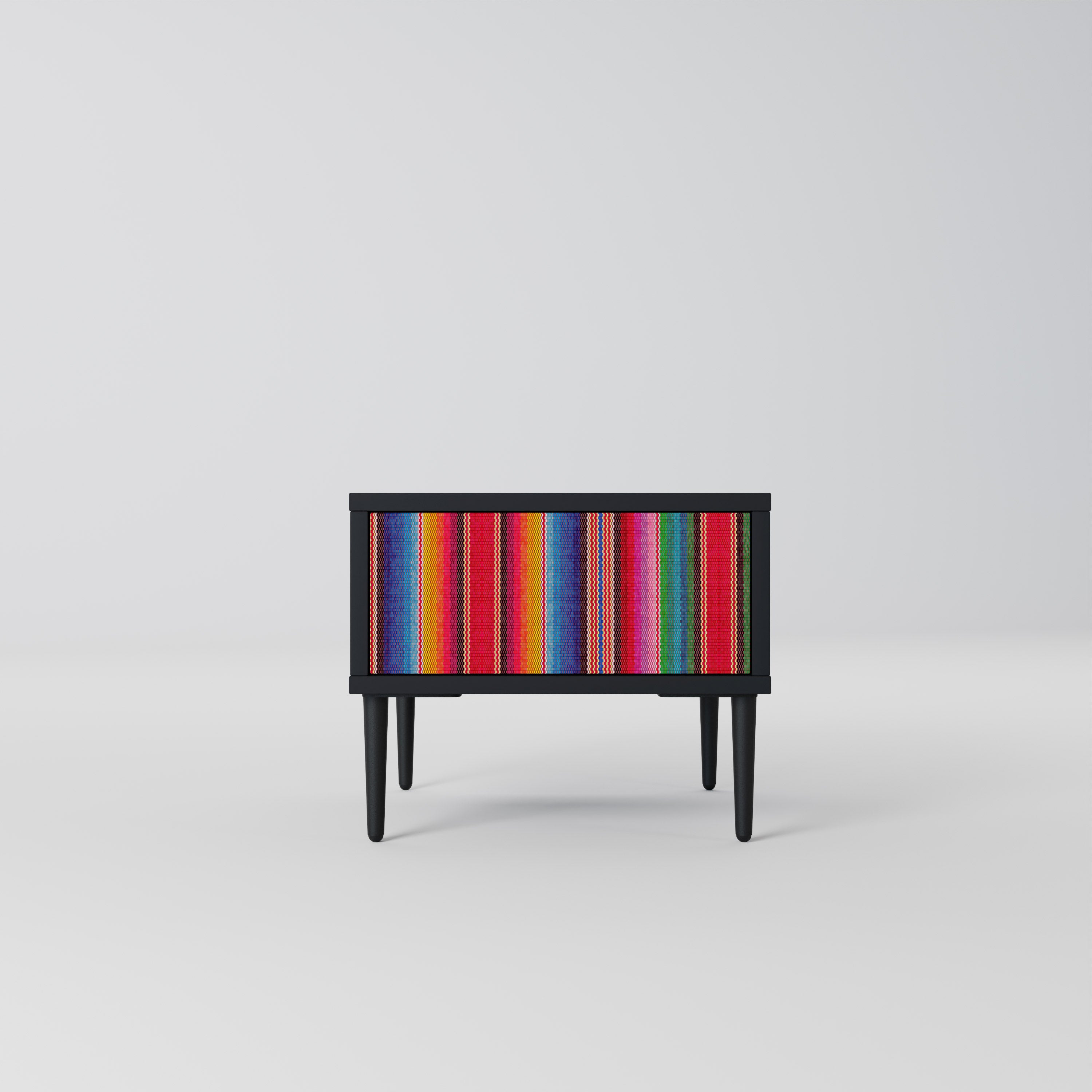 ETHNIC MEXICAN Nightstand in Black Finish