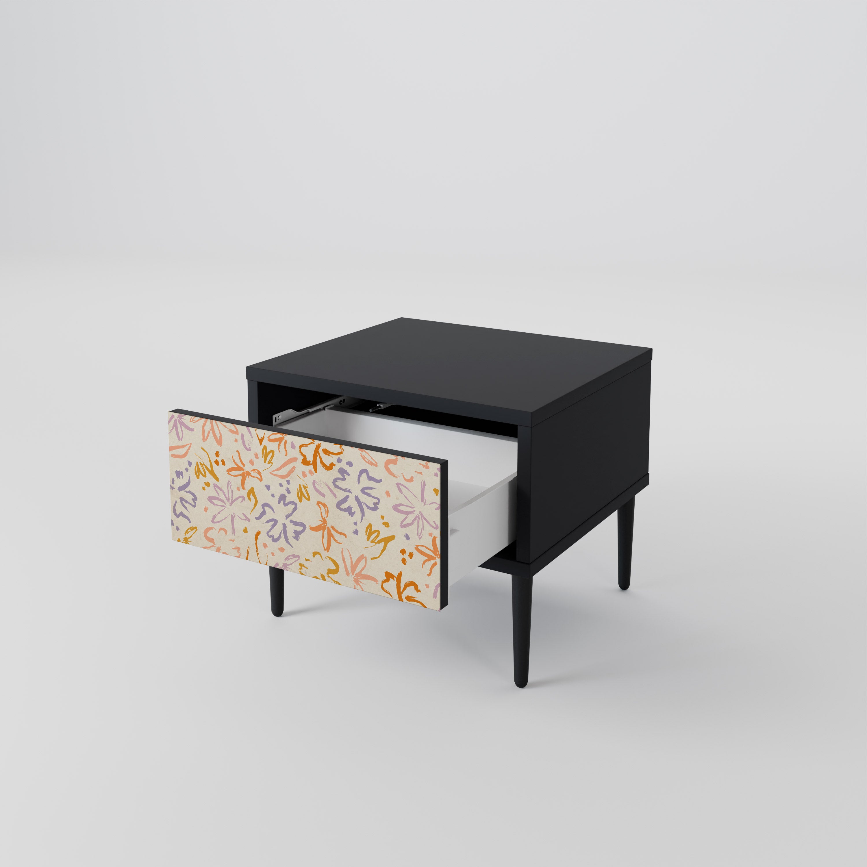 Mesita de noche SPRING WHIMSY en acabado negro