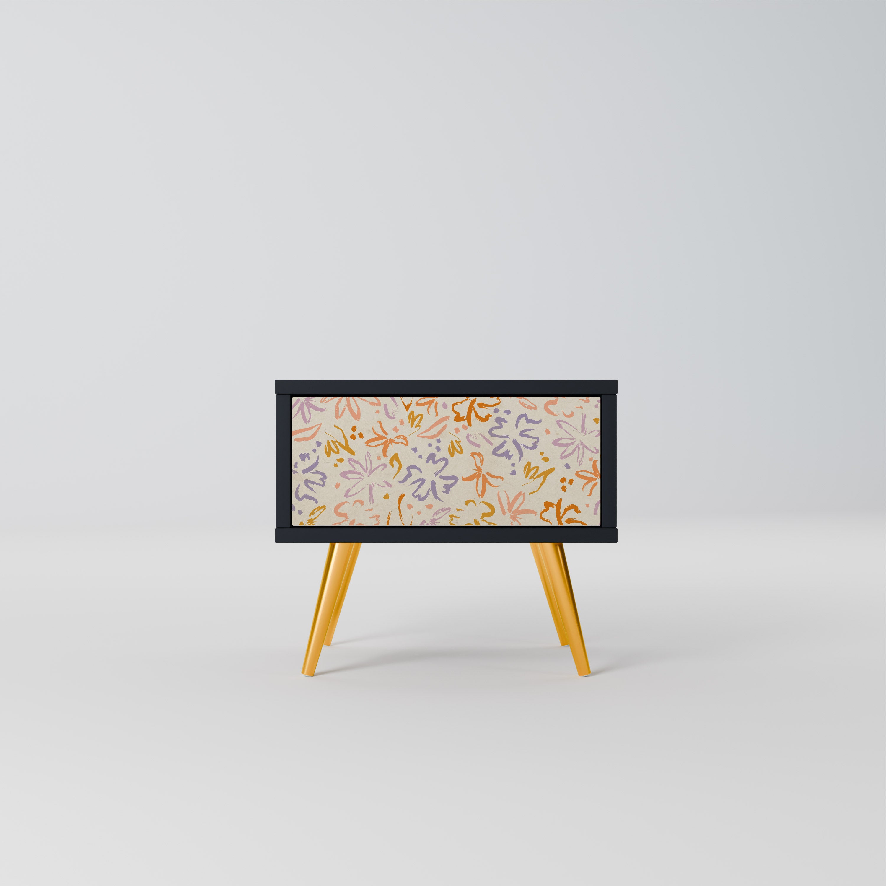 Mesita de noche SPRING WHIMSY en acabado negro