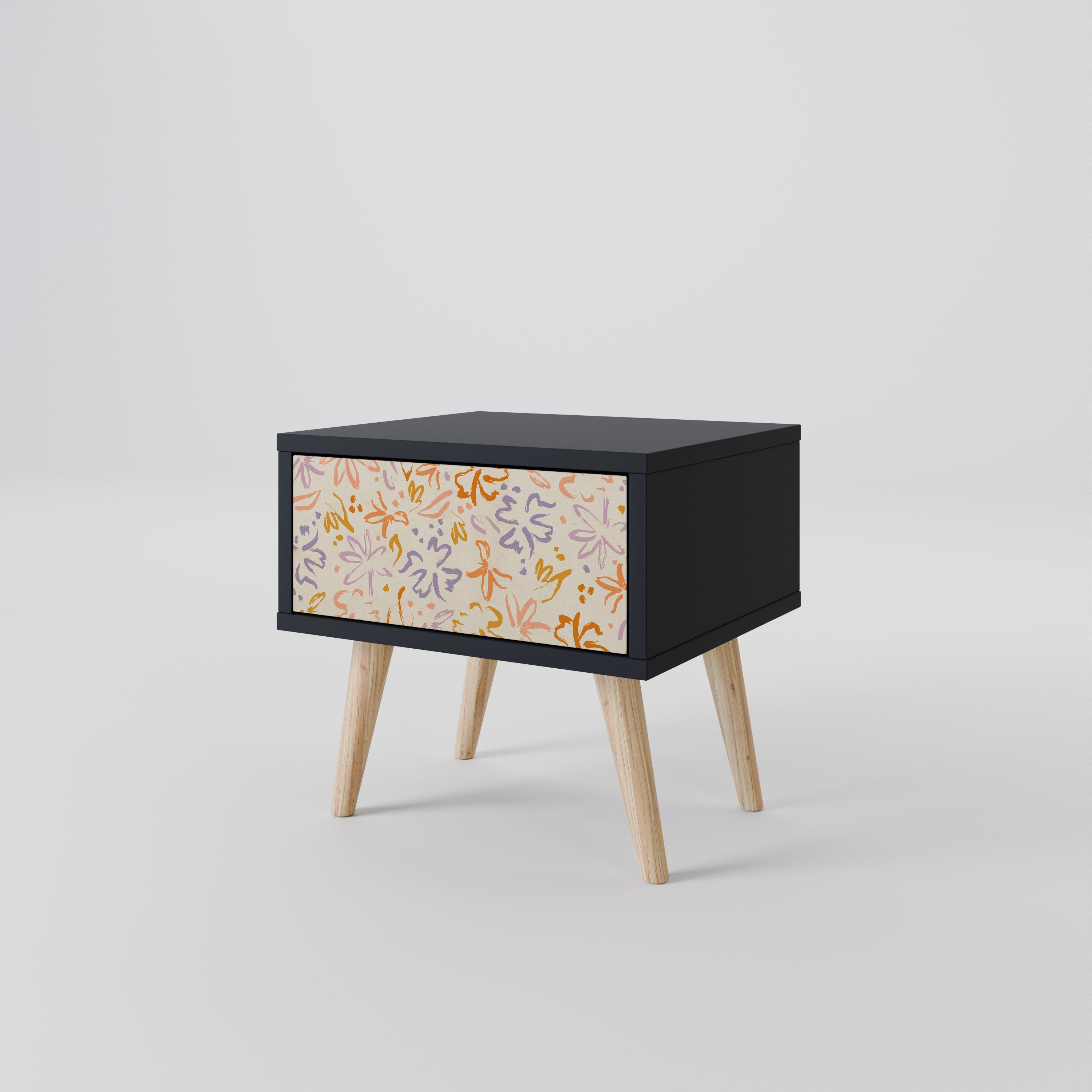 Mesita de noche SPRING WHIMSY en acabado negro