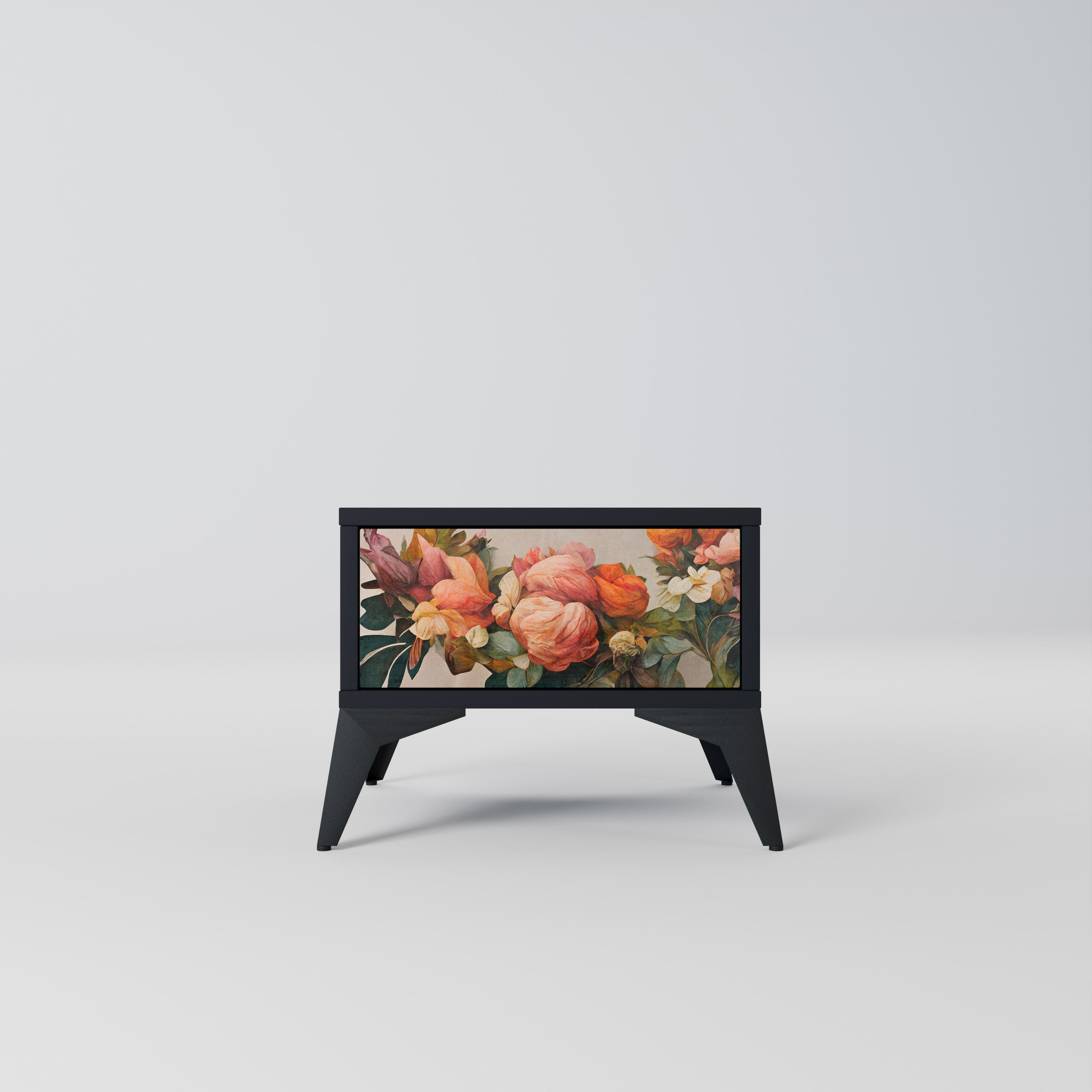 BELLEZA CON ESTILO Mesita de noche en acabado negro