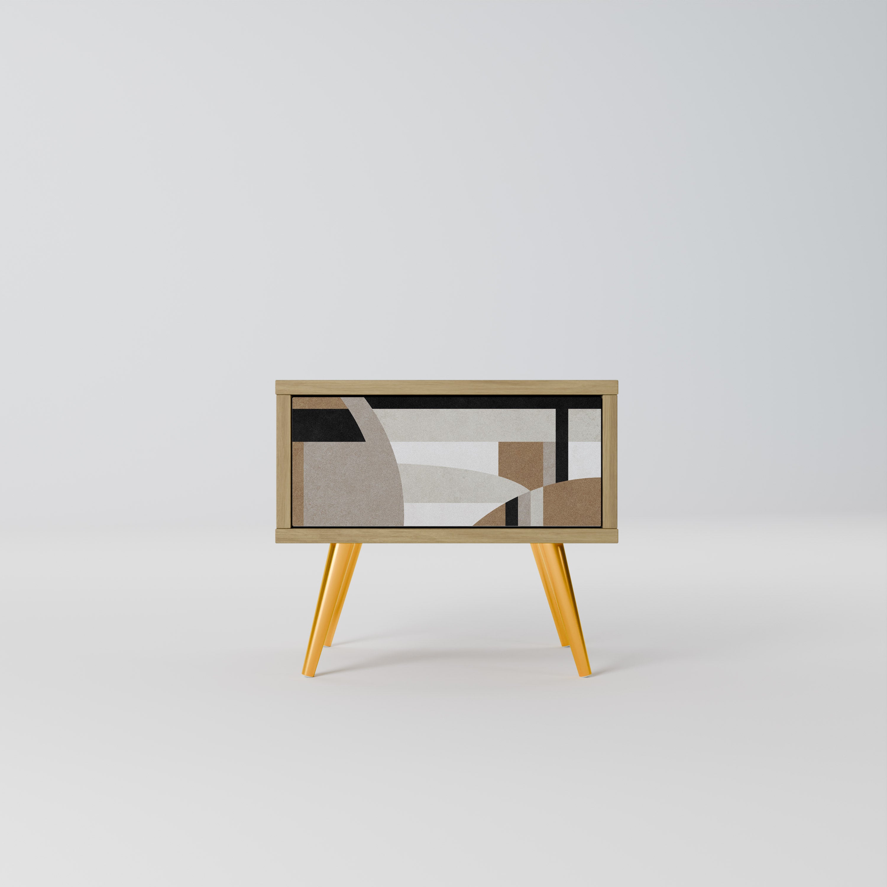 DELICATE MEMENTO Nightstand in Oak Effect