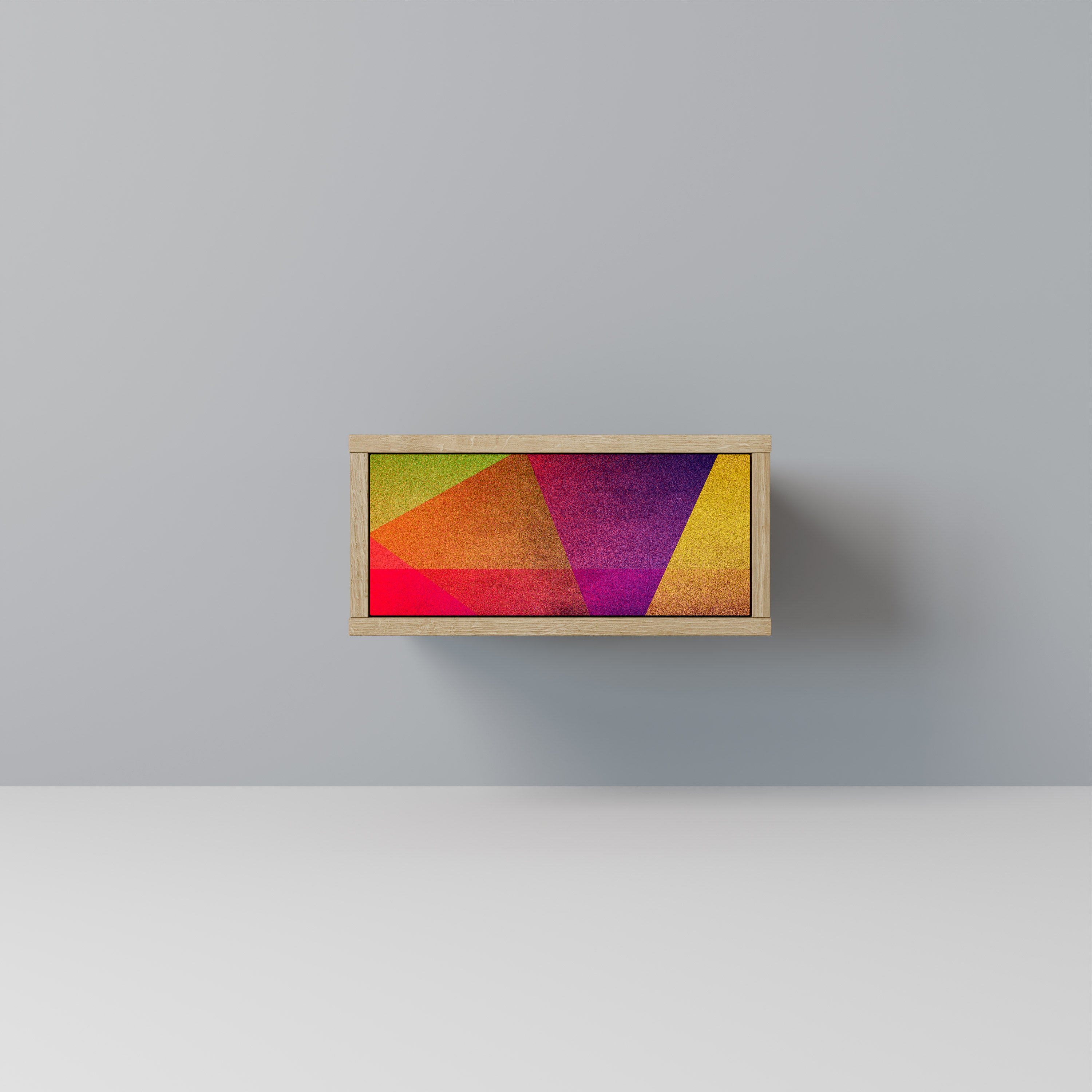 VIVID GEOMETRY Nightstand in Oak Effect