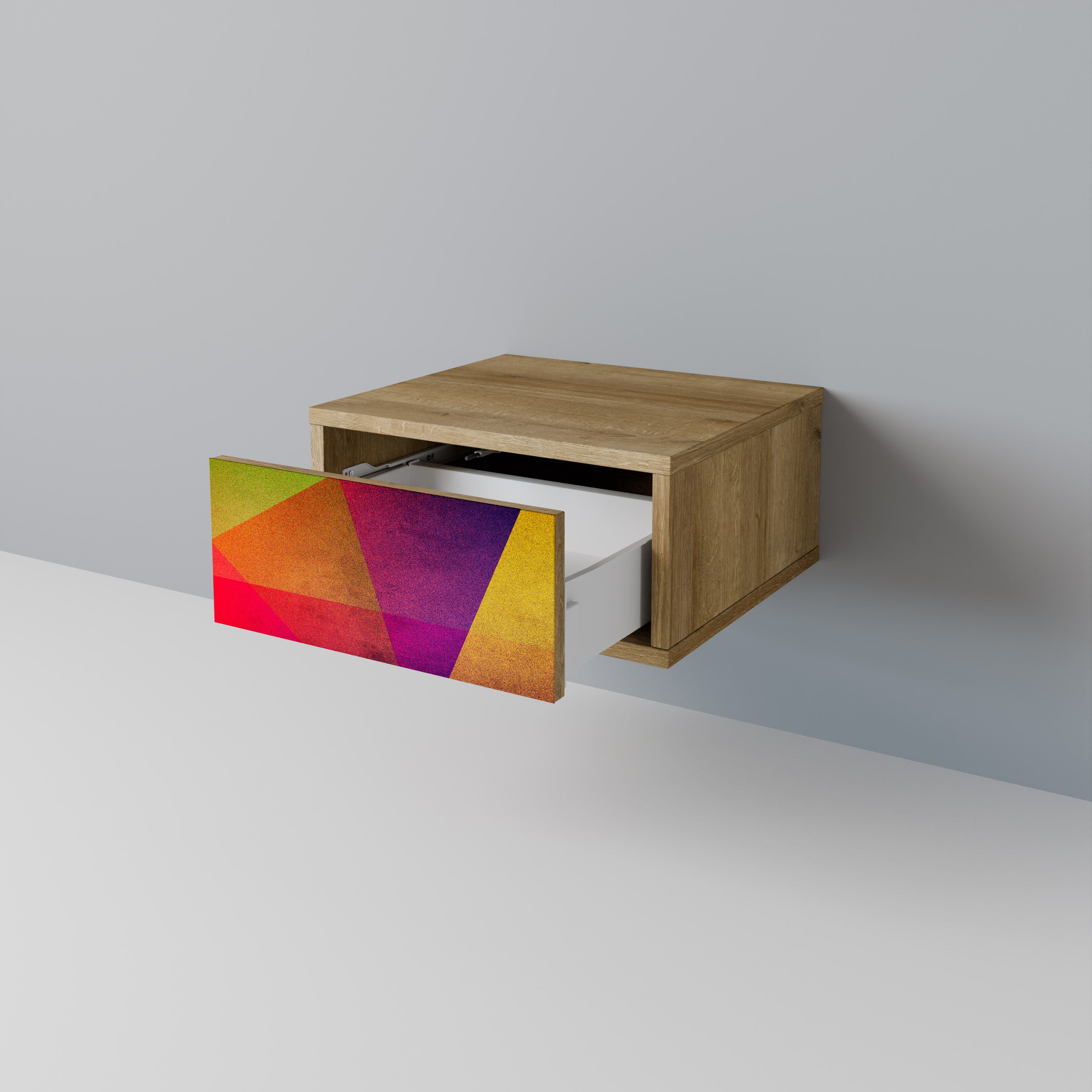 VIVID GEOMETRY Nightstand in Oak Effect