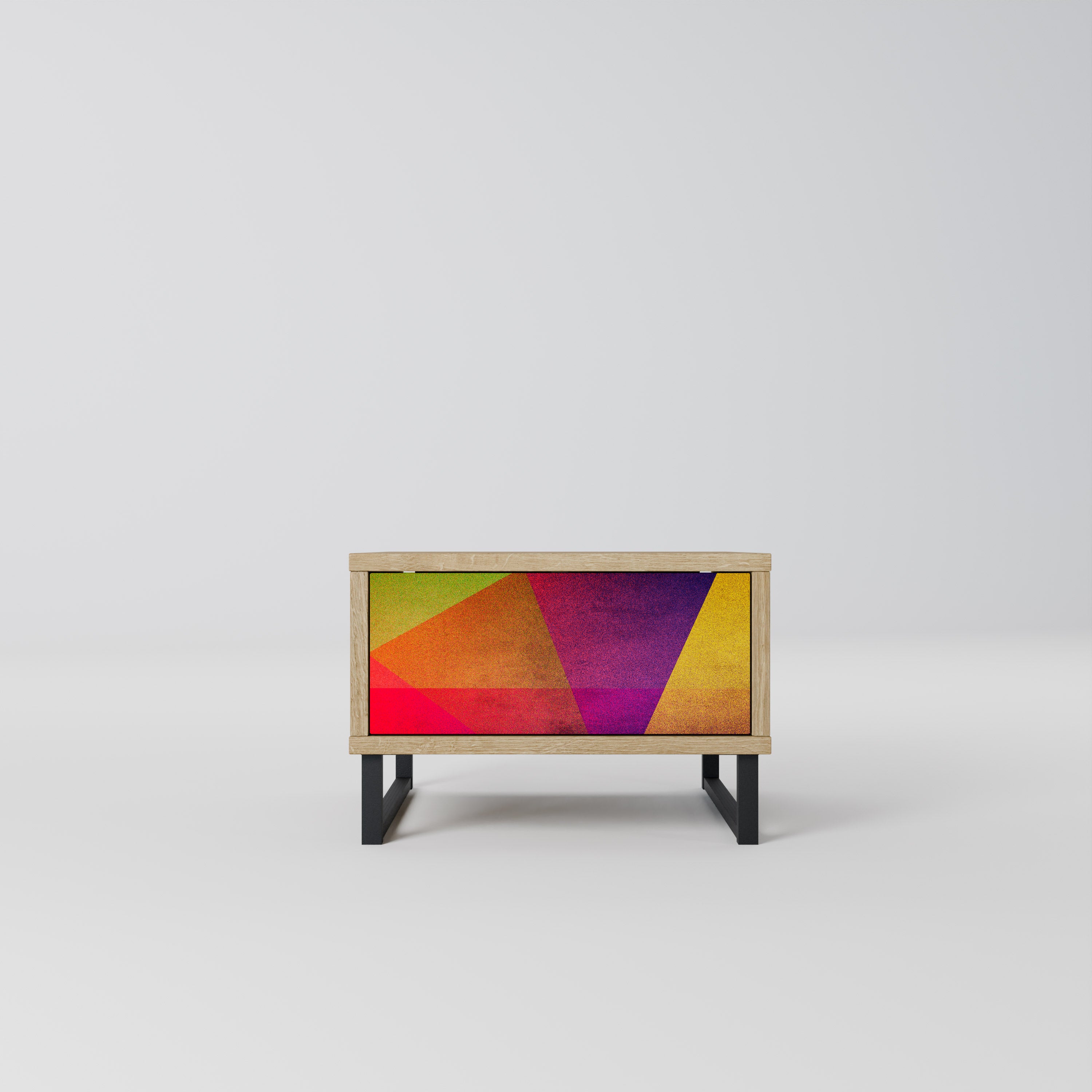 VIVID GEOMETRY Nightstand in Oak Effect