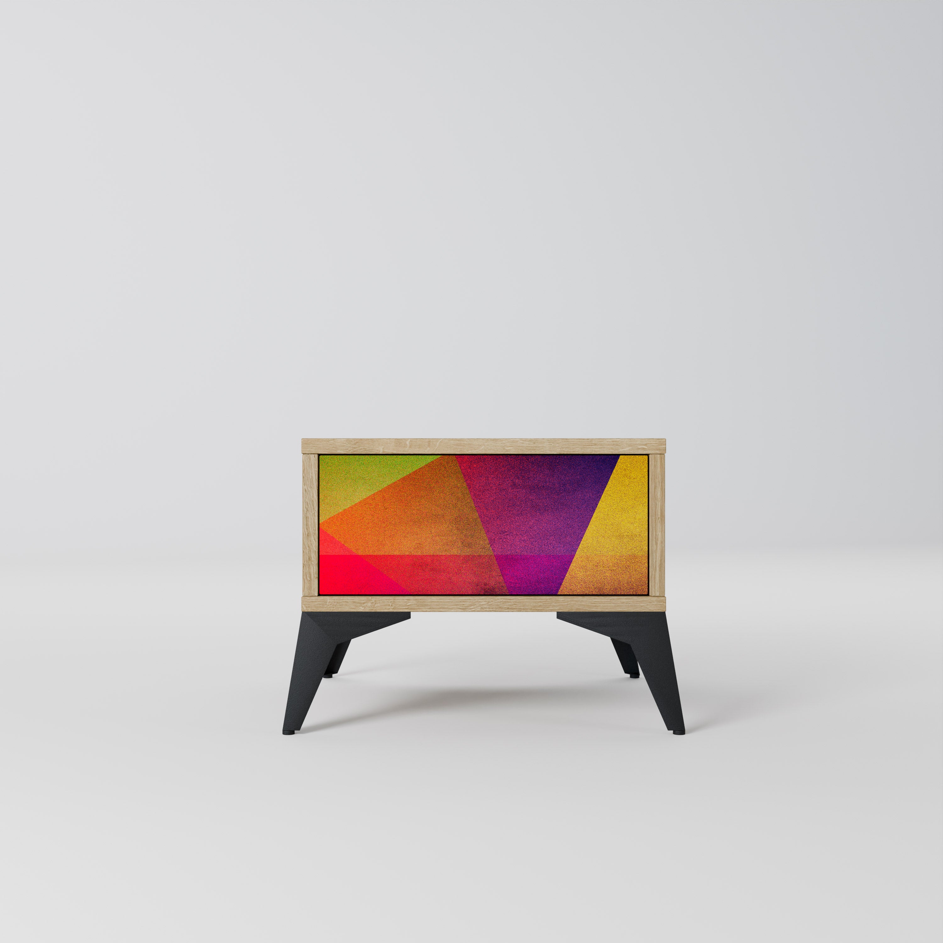 VIVID GEOMETRY Nightstand in Oak Effect