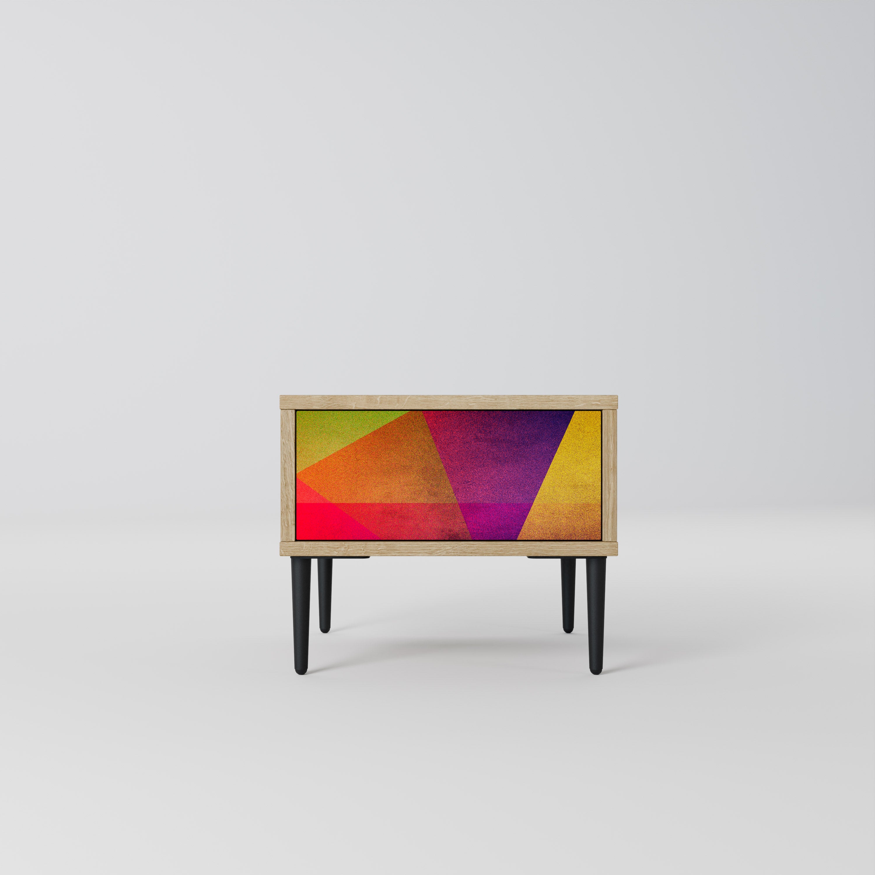 VIVID GEOMETRY Nightstand in Oak Effect