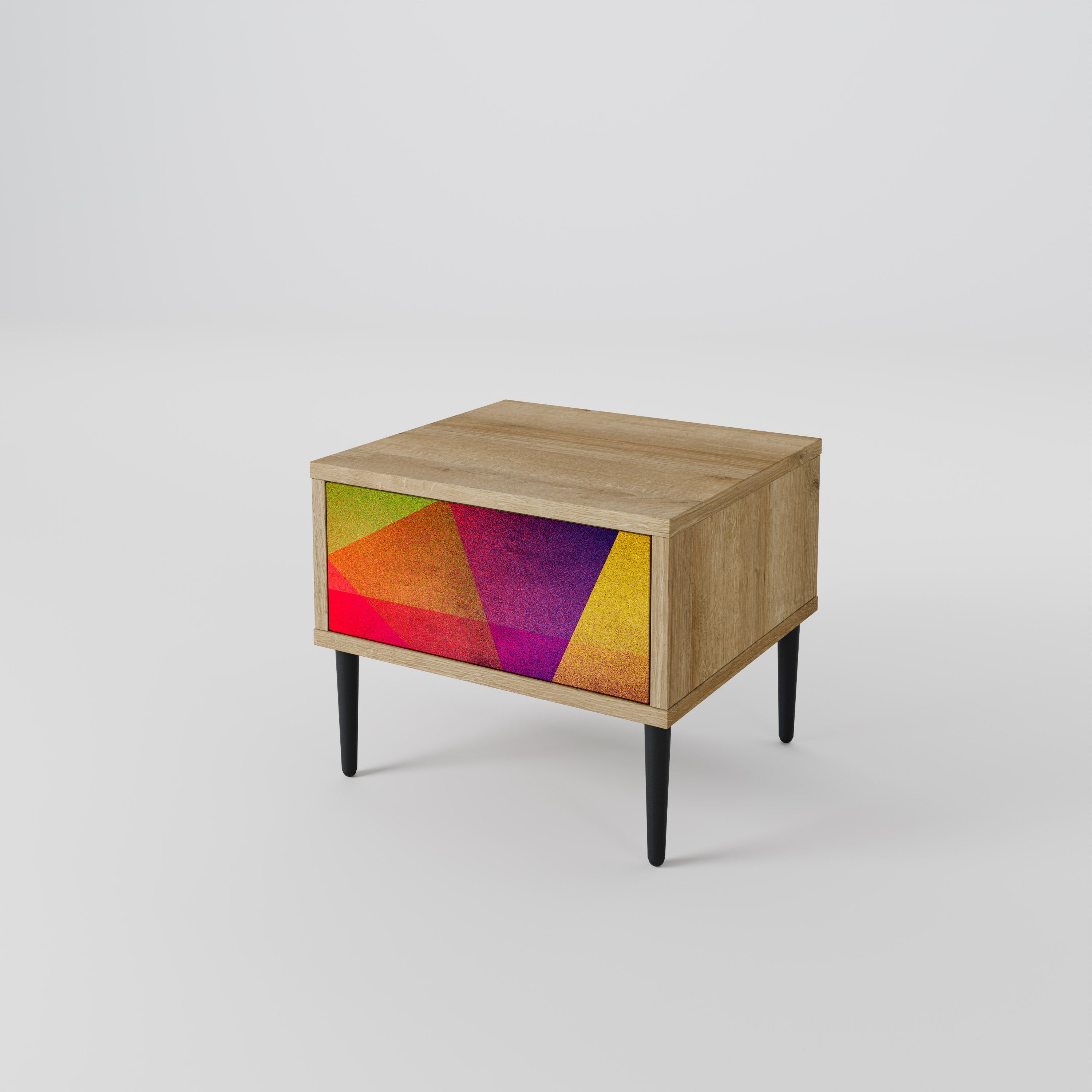 VIVID GEOMETRY Nightstand in Oak Effect