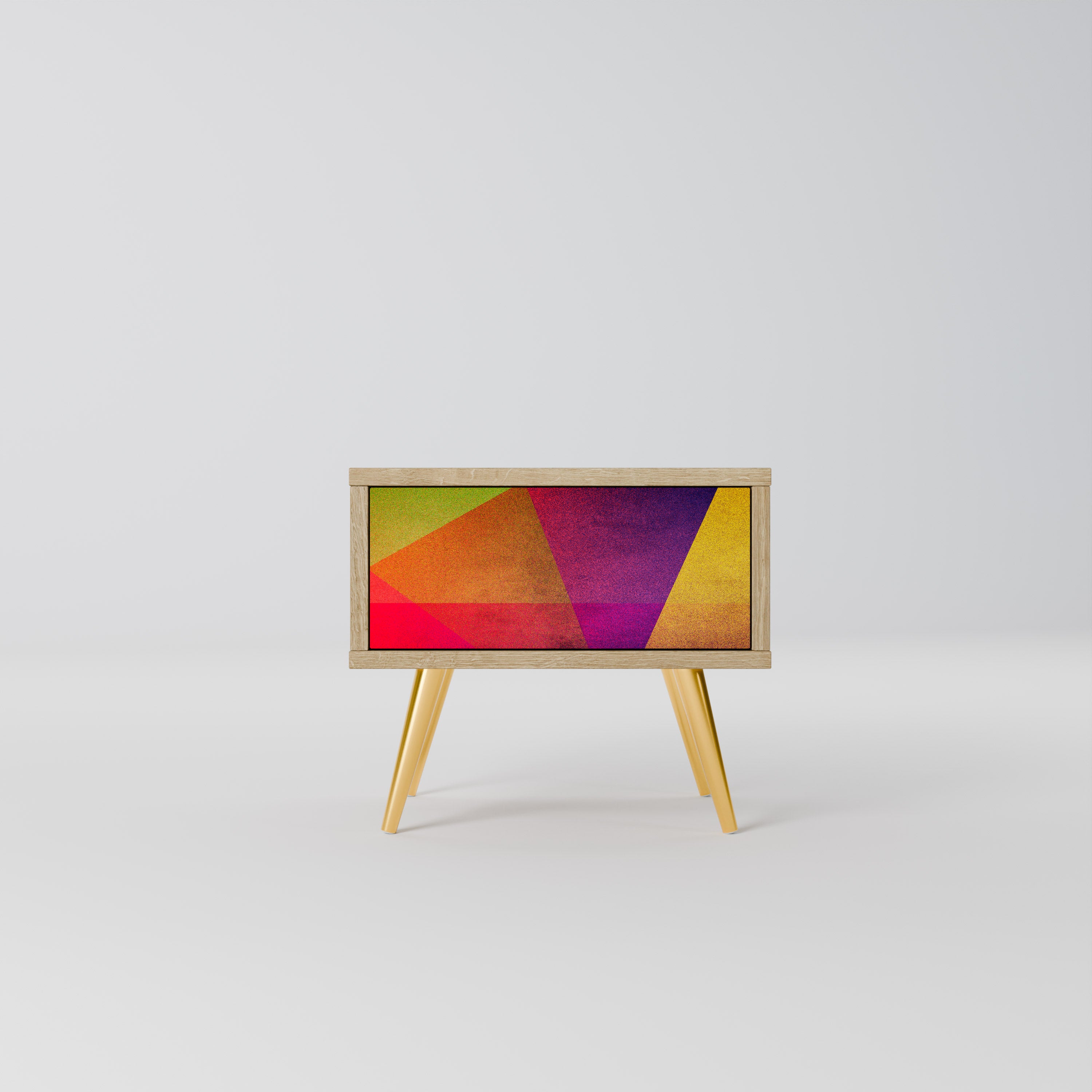 VIVID GEOMETRY Nightstand in Oak Effect