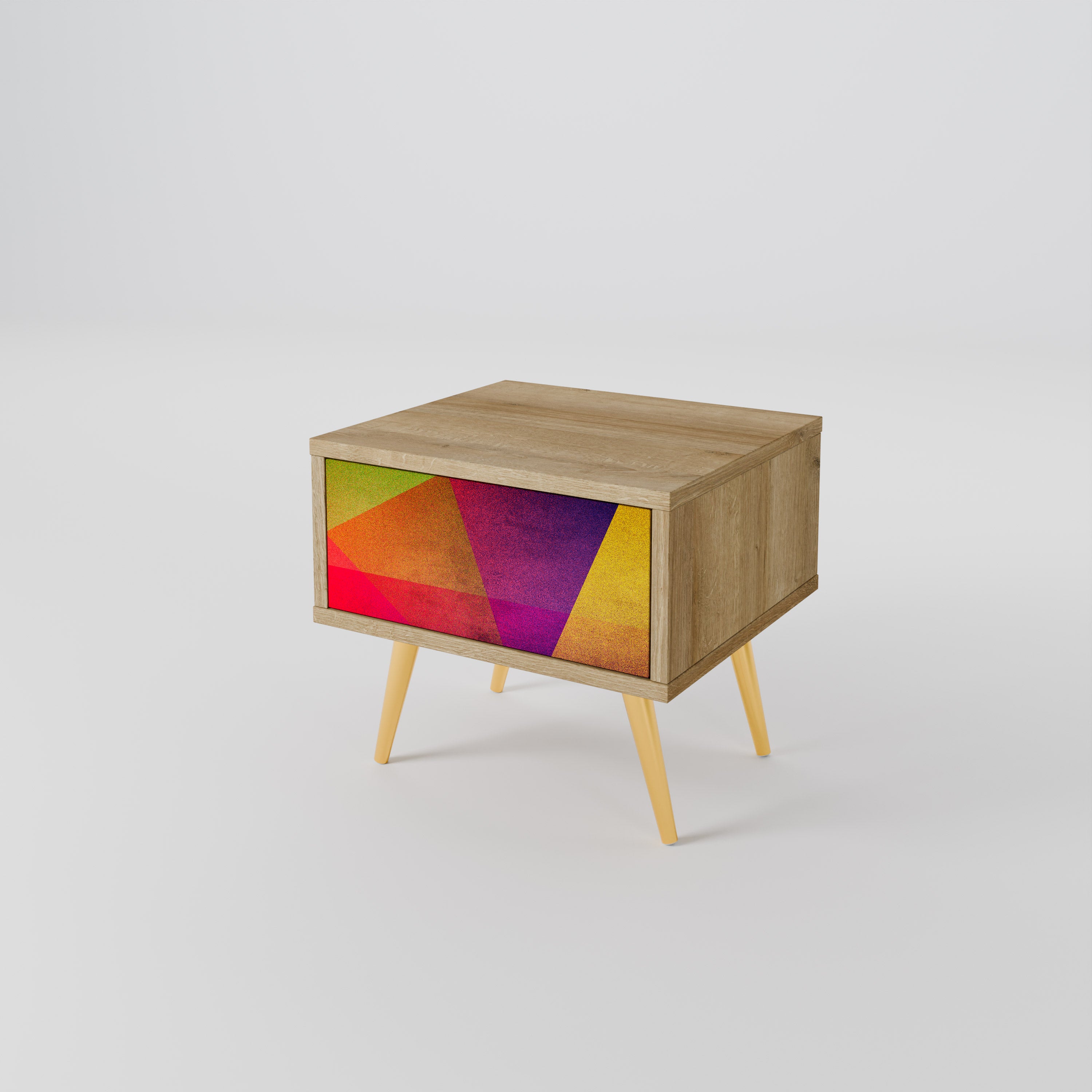 VIVID GEOMETRY Nightstand in Oak Effect